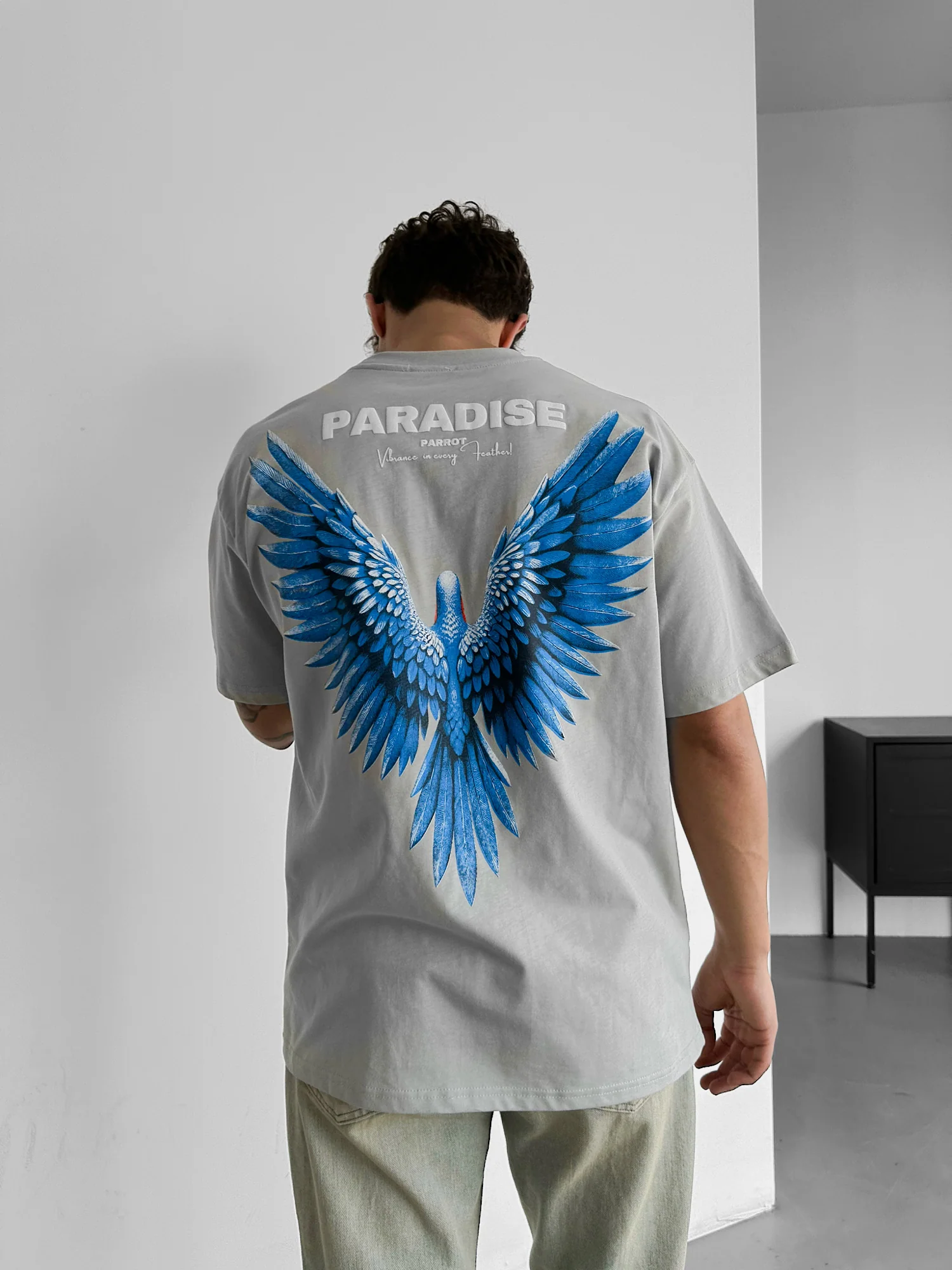 Oversize Paradise T-Shirt - Grey - Image 2