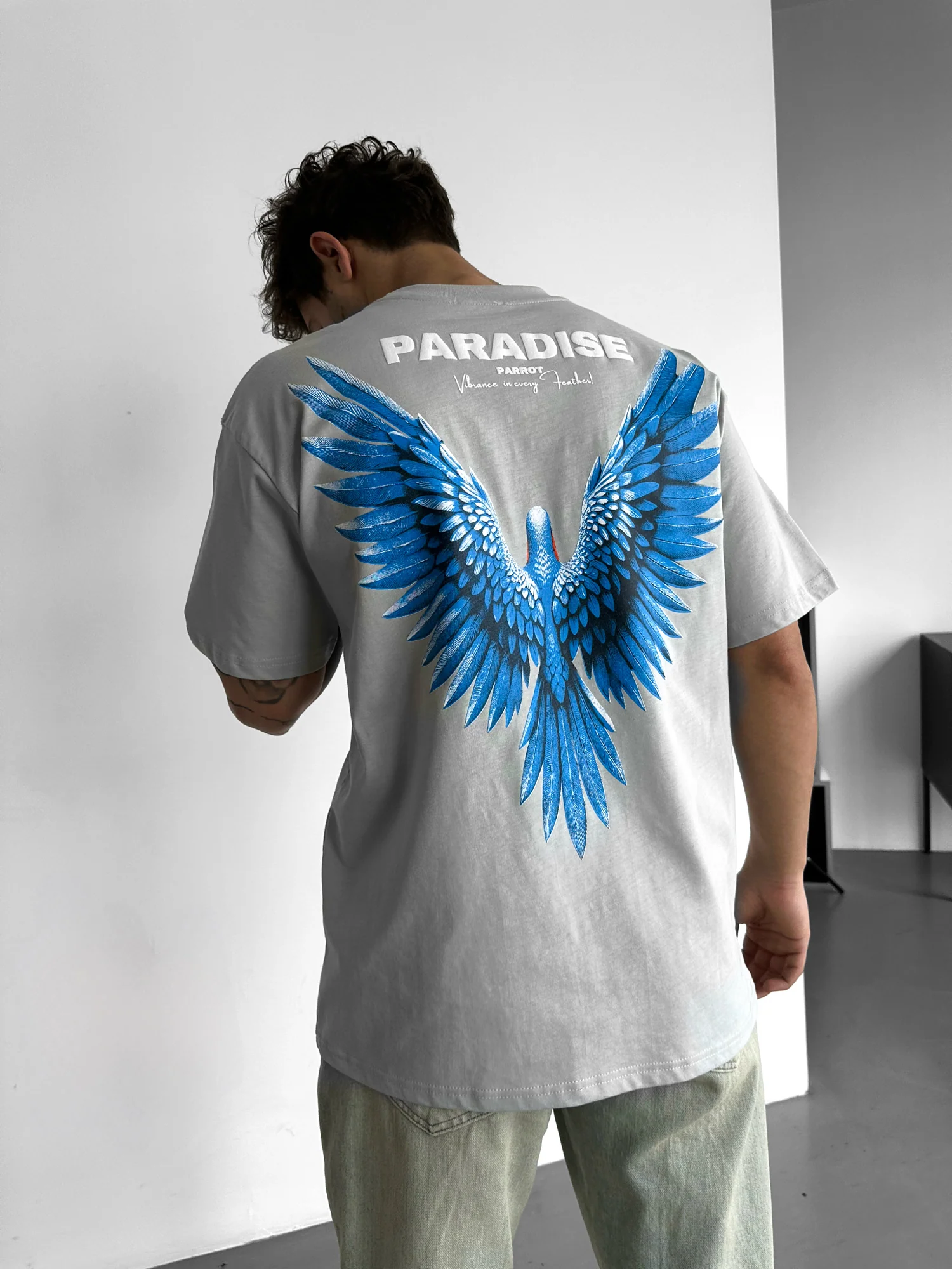 Oversize Paradise T-Shirt - Grey - Image 4