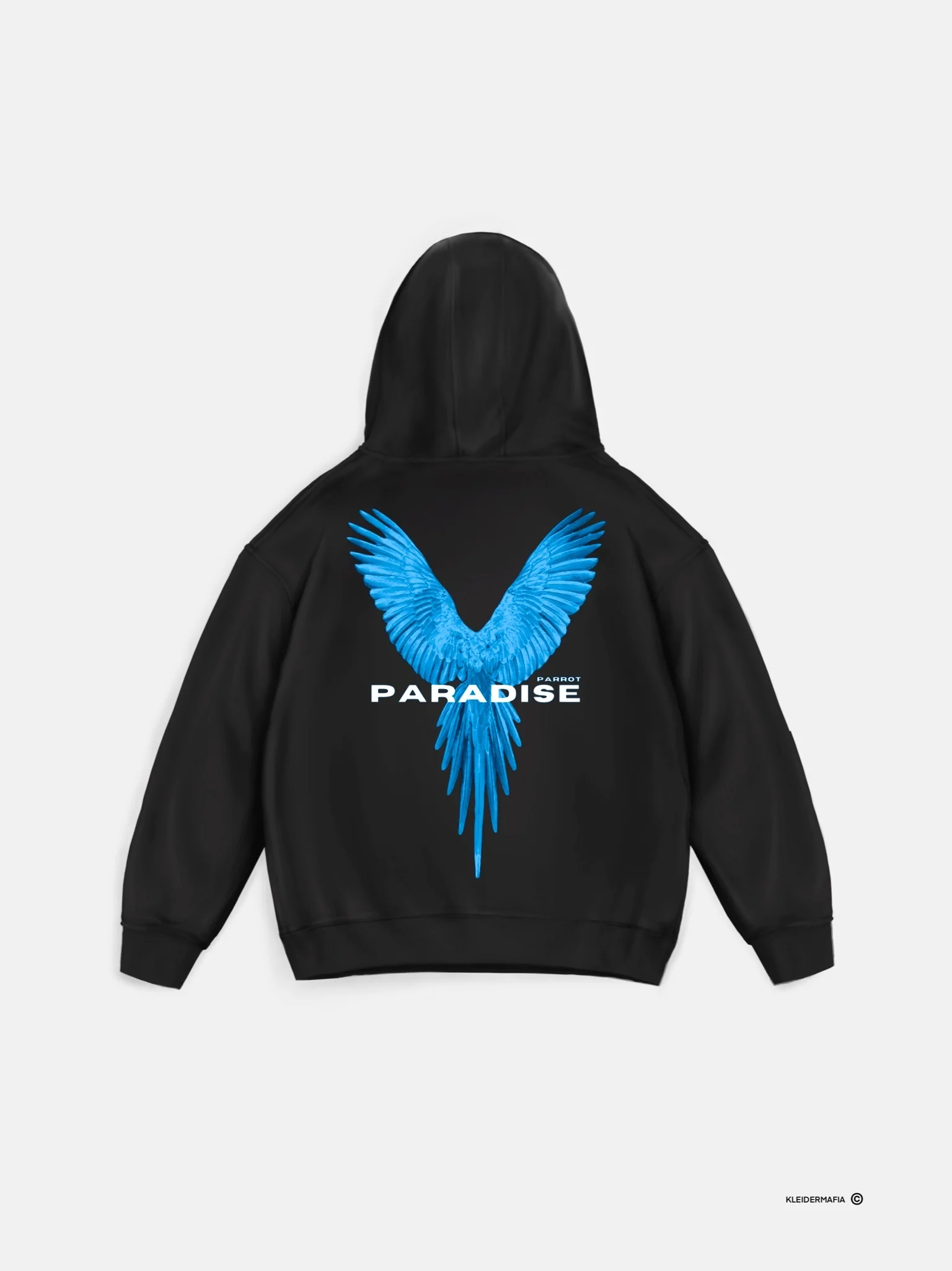 Oversize Parrot Hoodie - Black and Blue - Image 2
