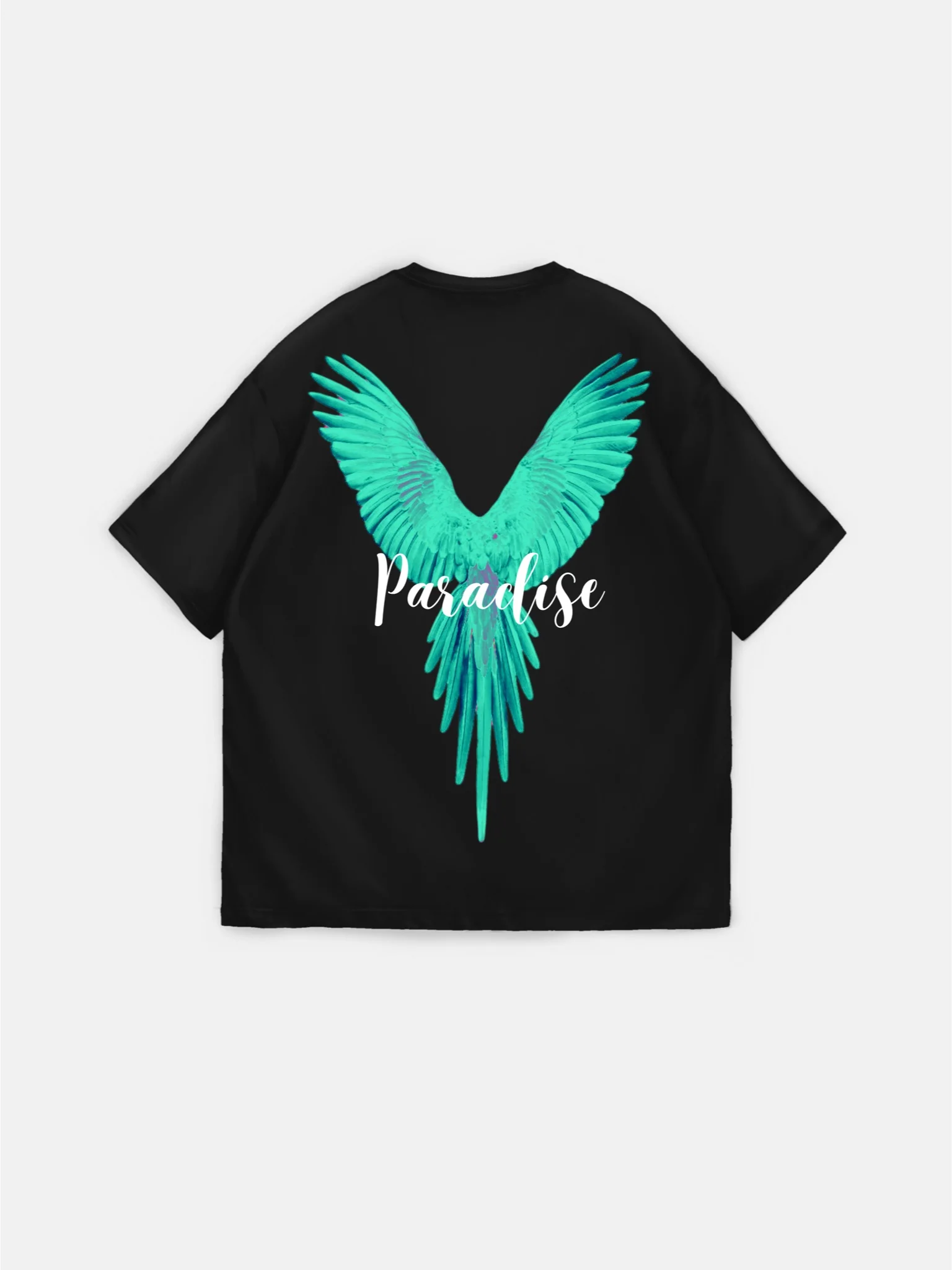 Oversize Parrot Paradise T-shirt - Black and Green - Image 6