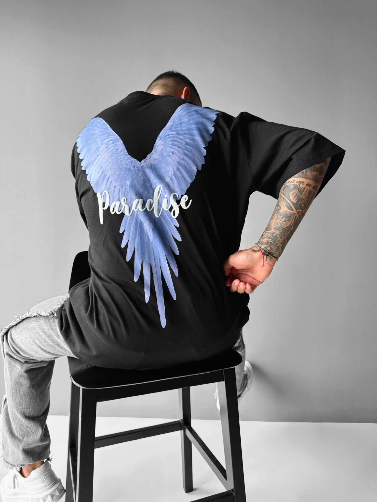 Oversize Parrot Paradise T-shirt - Black and Purple - Image 4