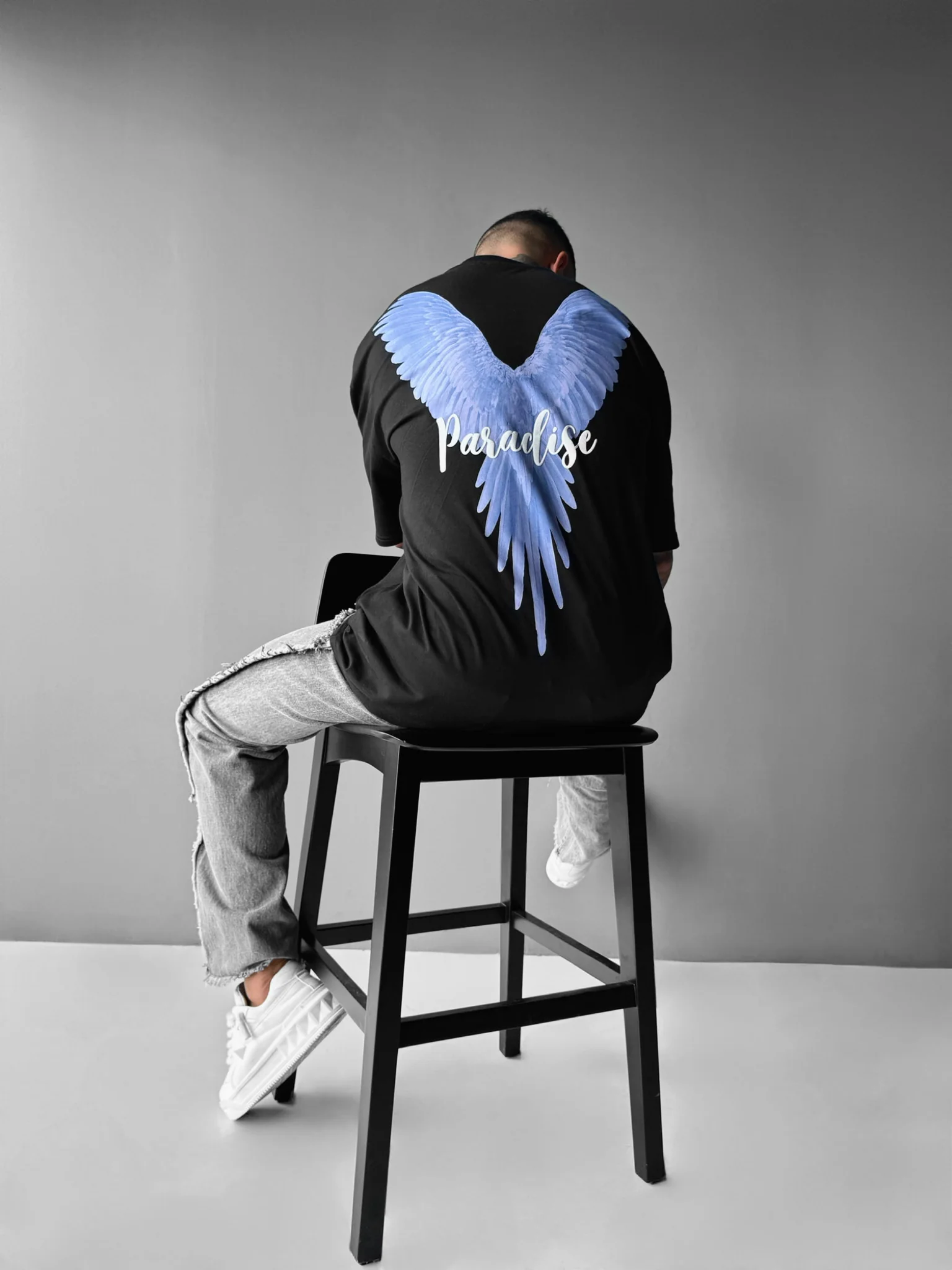 Oversize Parrot Paradise T-shirt - Black and Purple - Image 5