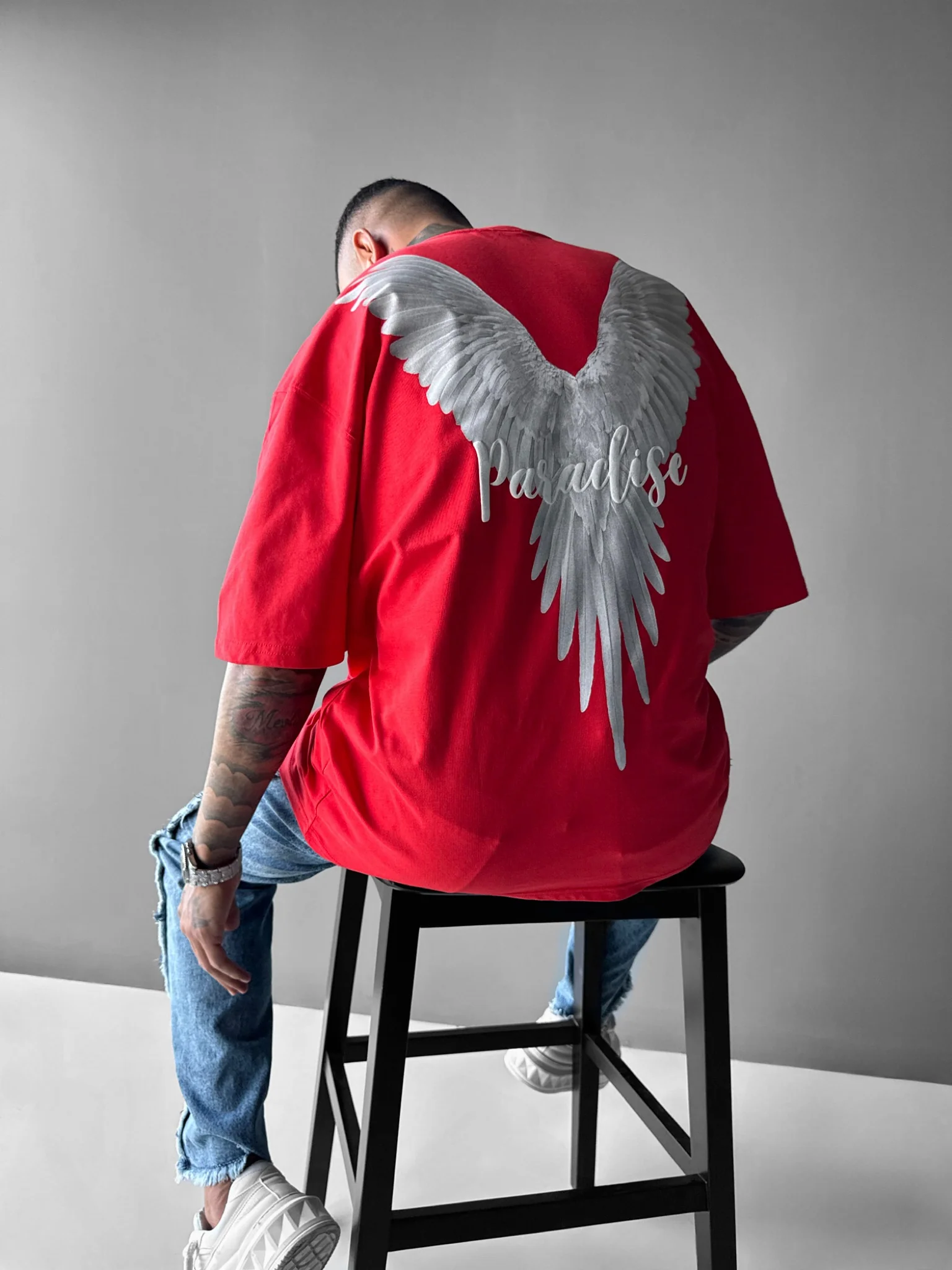 Oversize Parrot Paradise T-shirt - Red - Image 2