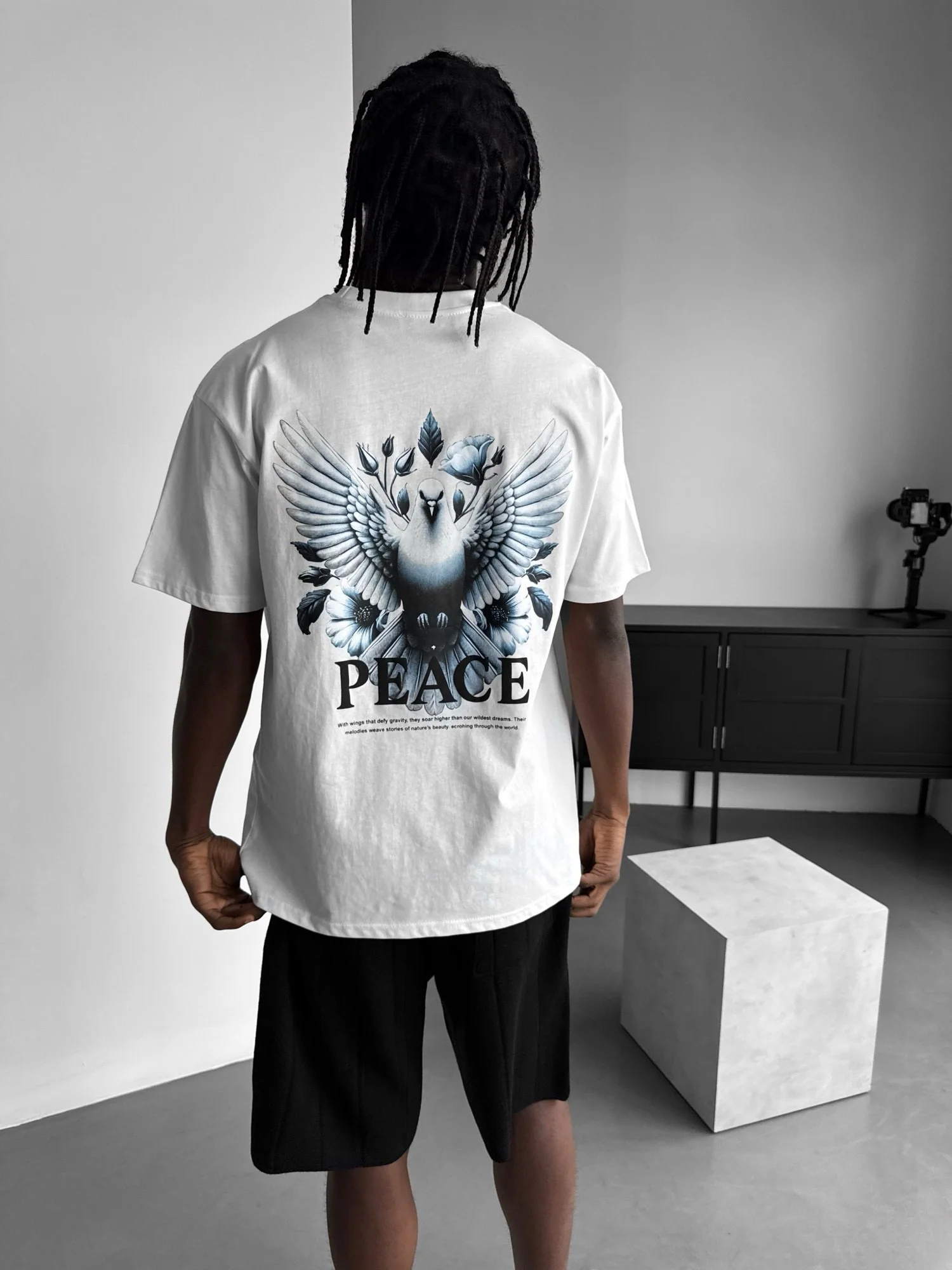Oversize Peace T-Shirt - Ecru - Image 3