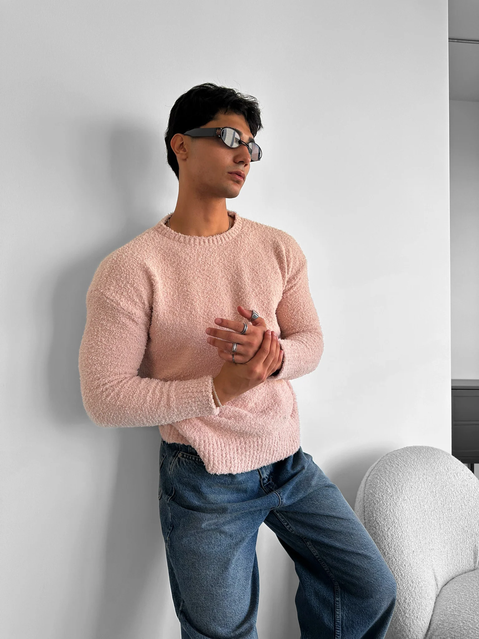 Oversize Plush Pullover - Rose Smoke - Image 4