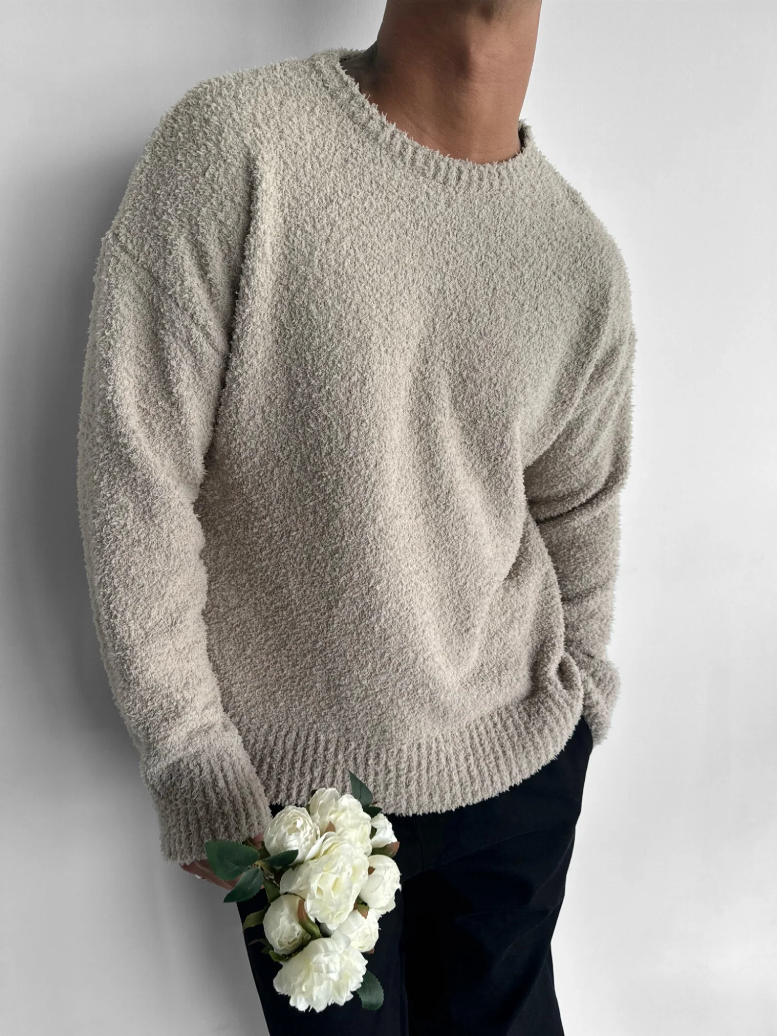 Oversize Plush Pullover - Stone Mocha - Image 2