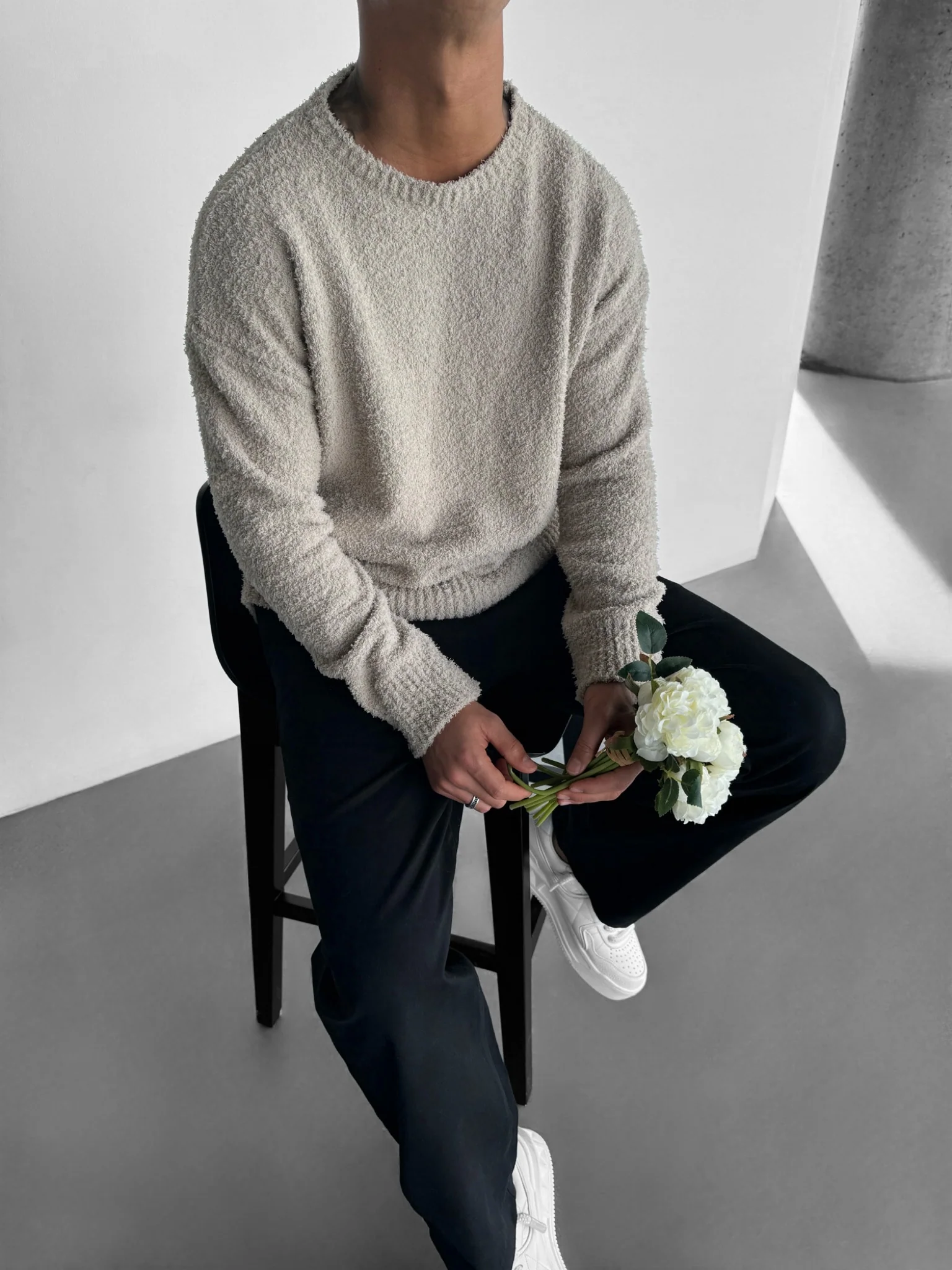 Oversize Plush Pullover - Stone Mocha - Image 4