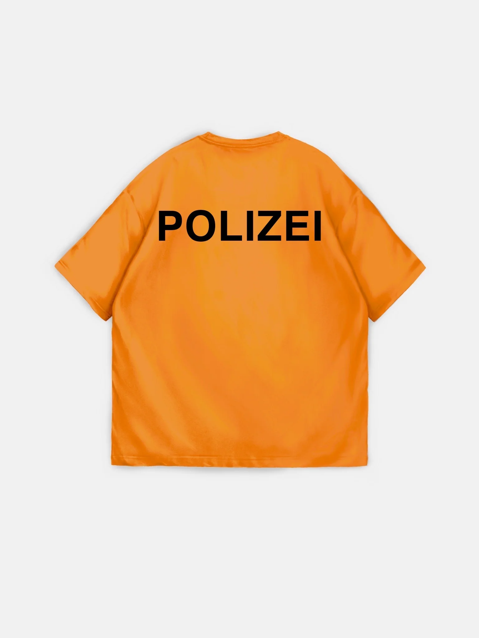 Oversize Polizei T-shirt - Orange - Image 4