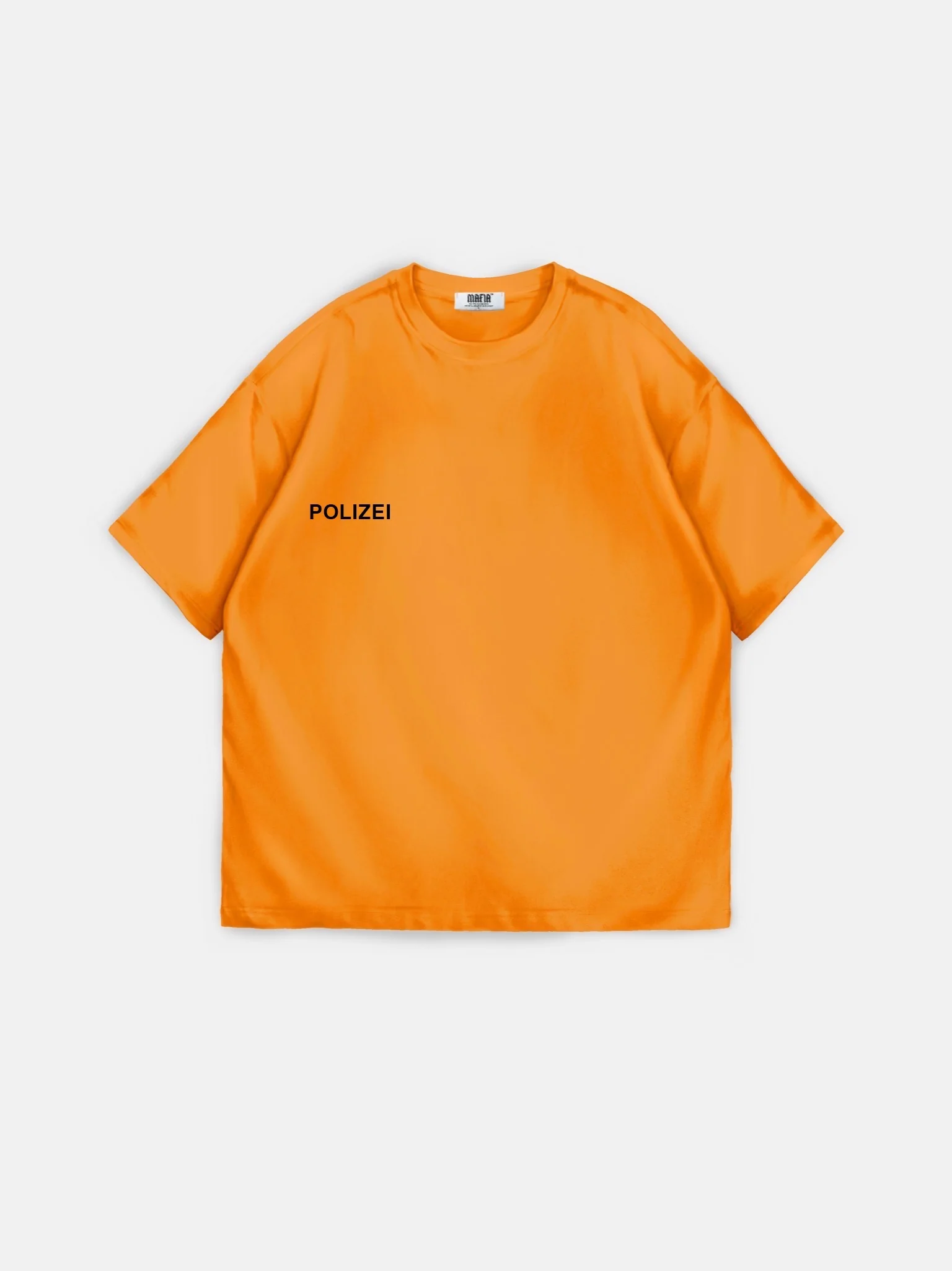 Oversize Polizei T-shirt - Orange - Image 5