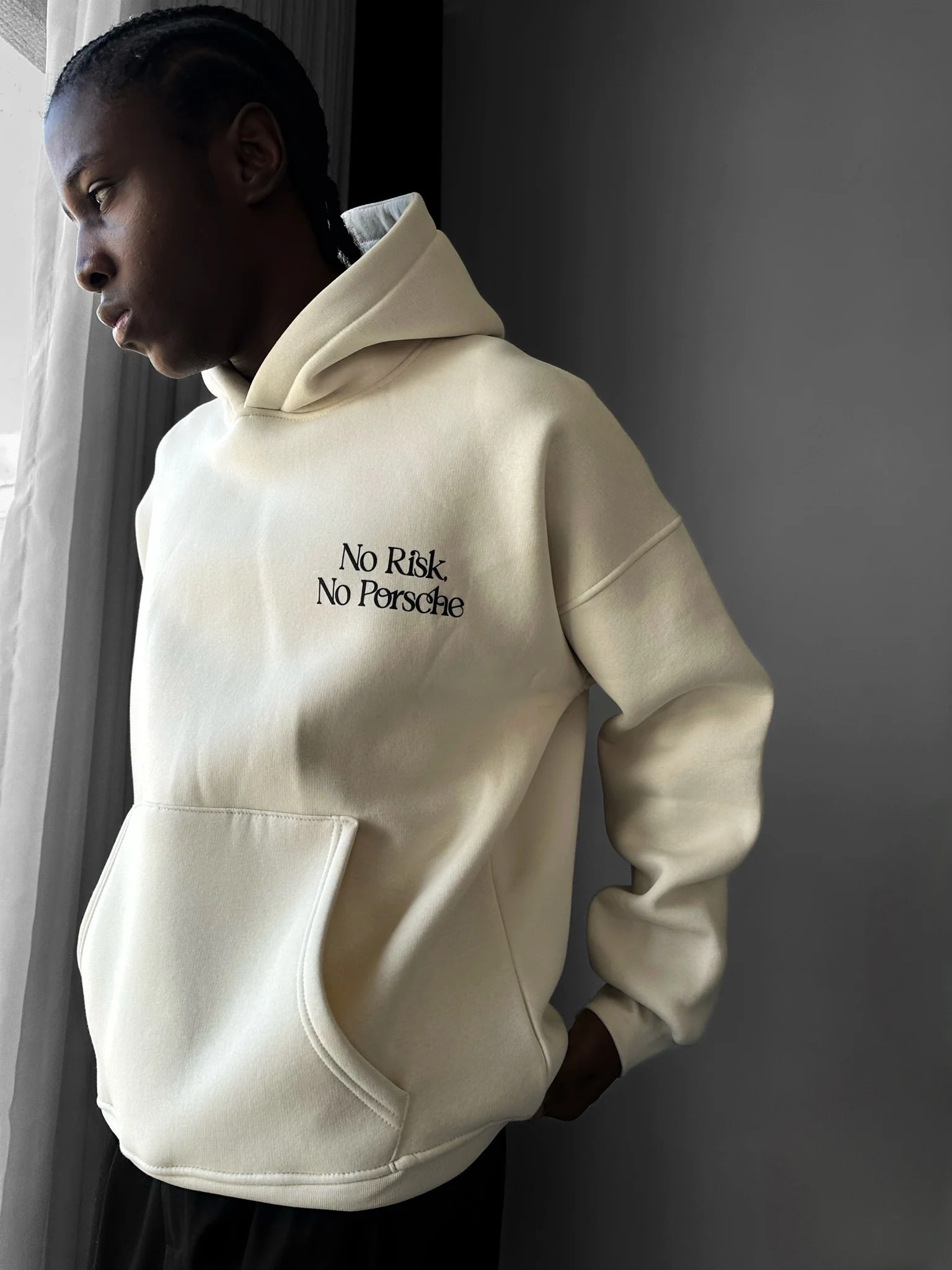 Oversize Porsche Hoodie - Beige - Image 5