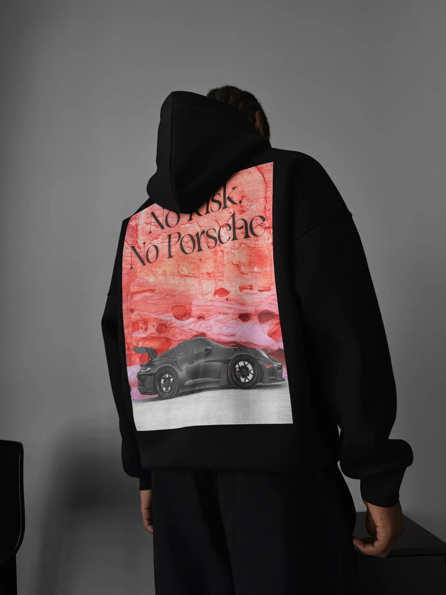 Oversize Porsche Hoodie - Black - Image 2