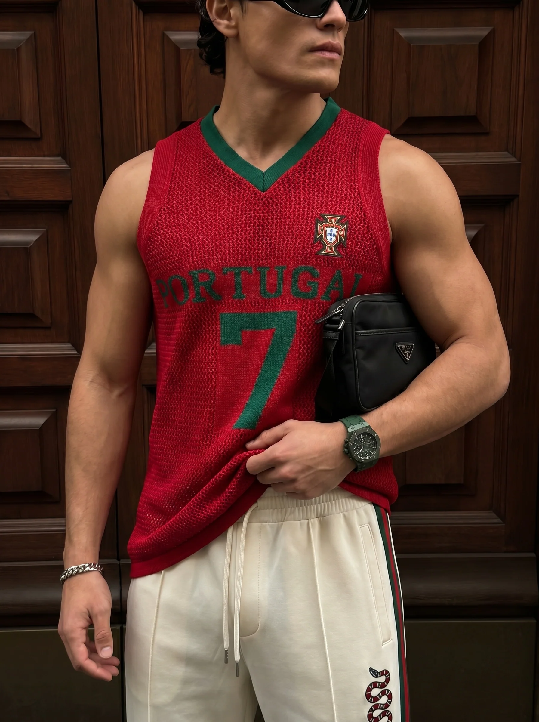 Oversize Portugal Knit Tanktop - Red - Image 2