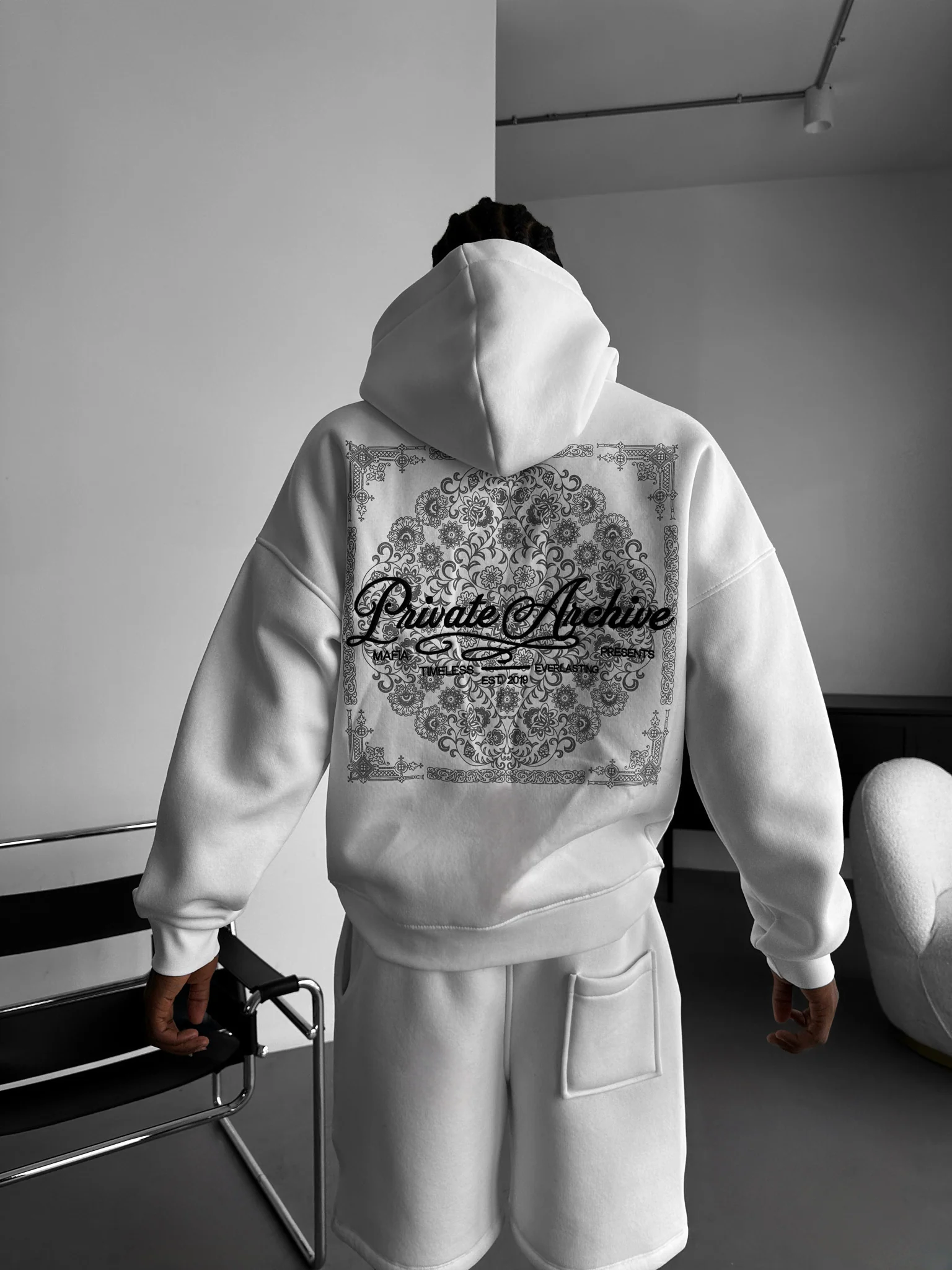 Oversize Private Archive Hoodie - Ecru - Image 2