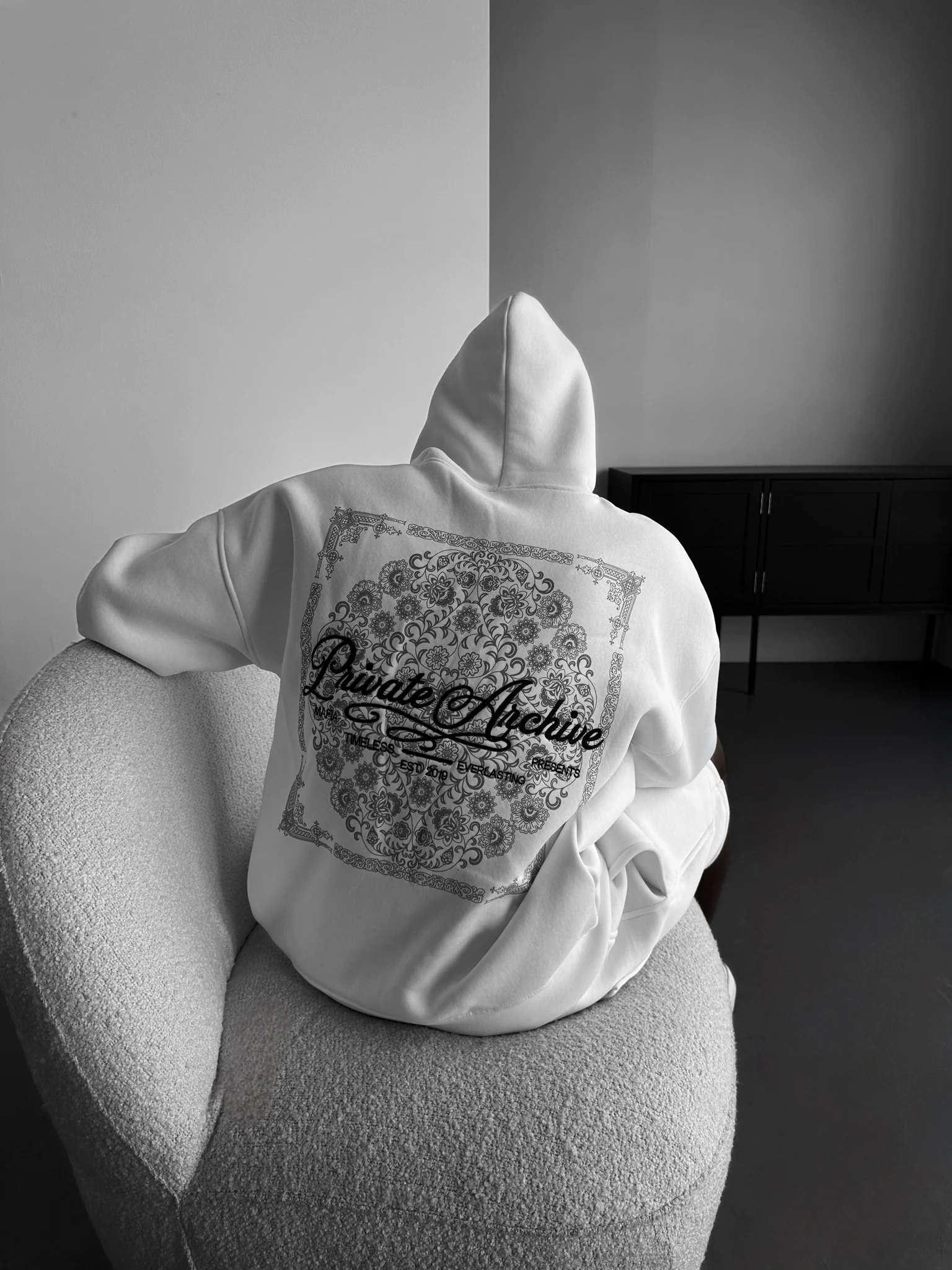 Oversize Private Archive Hoodie - Ecru - Image 4