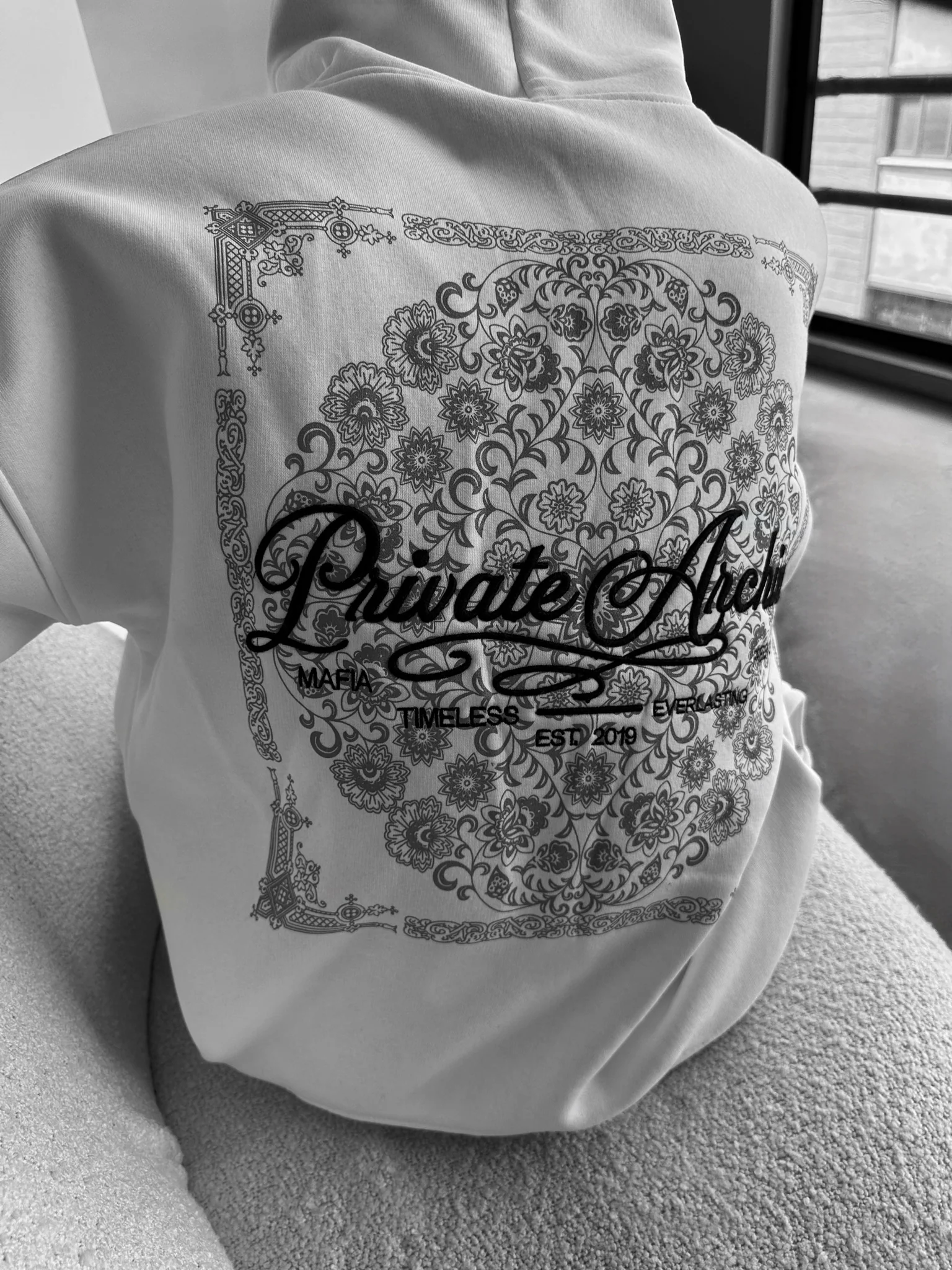 Oversize Private Archive Hoodie - Ecru - Image 5