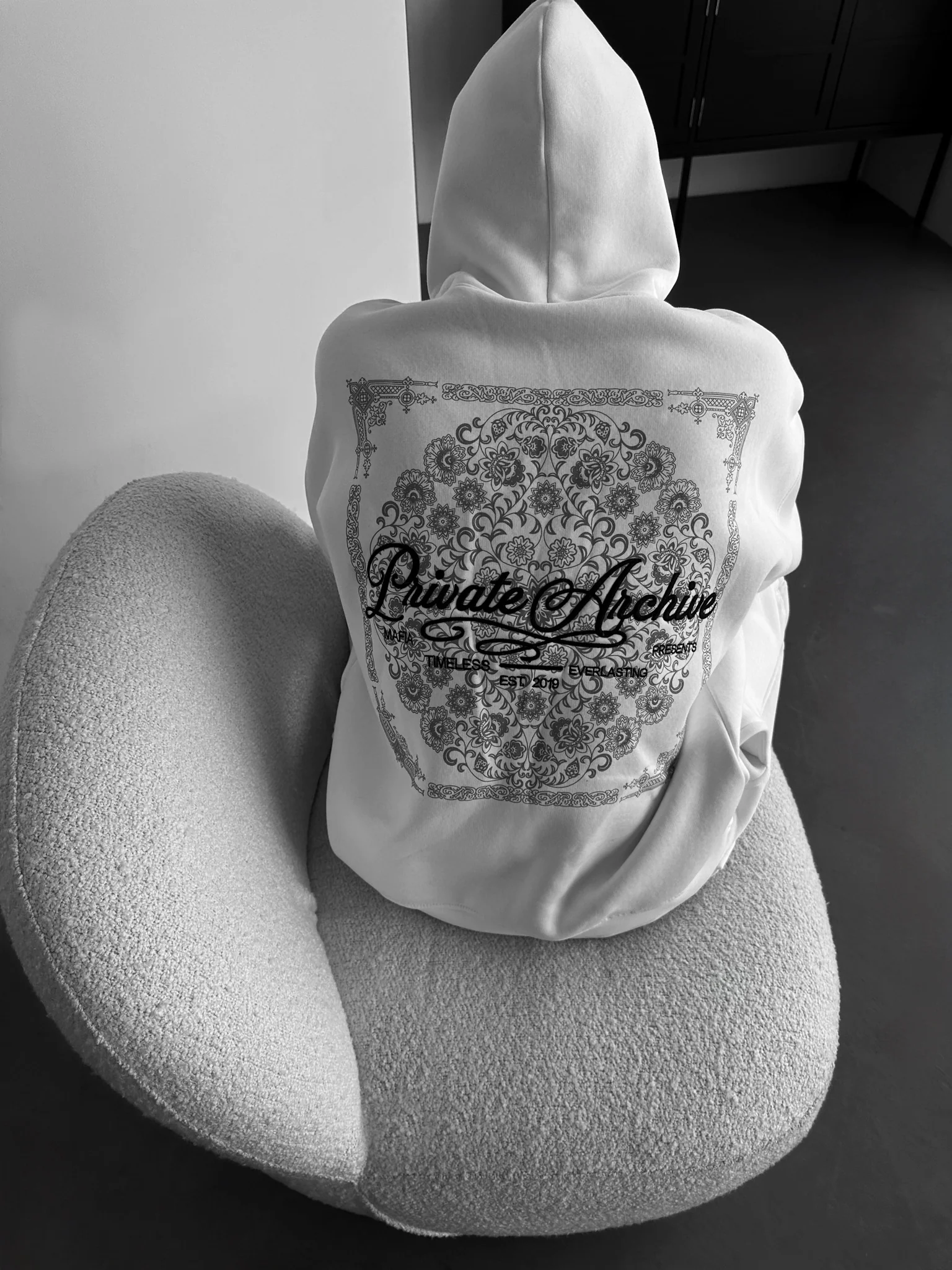 Oversize Private Archive Hoodie - Ecru - Image 6