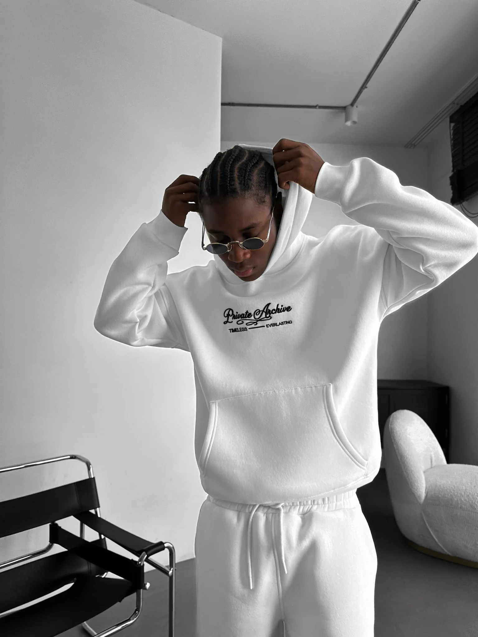 Oversize Private Archive Hoodie - Ecru - Image 7