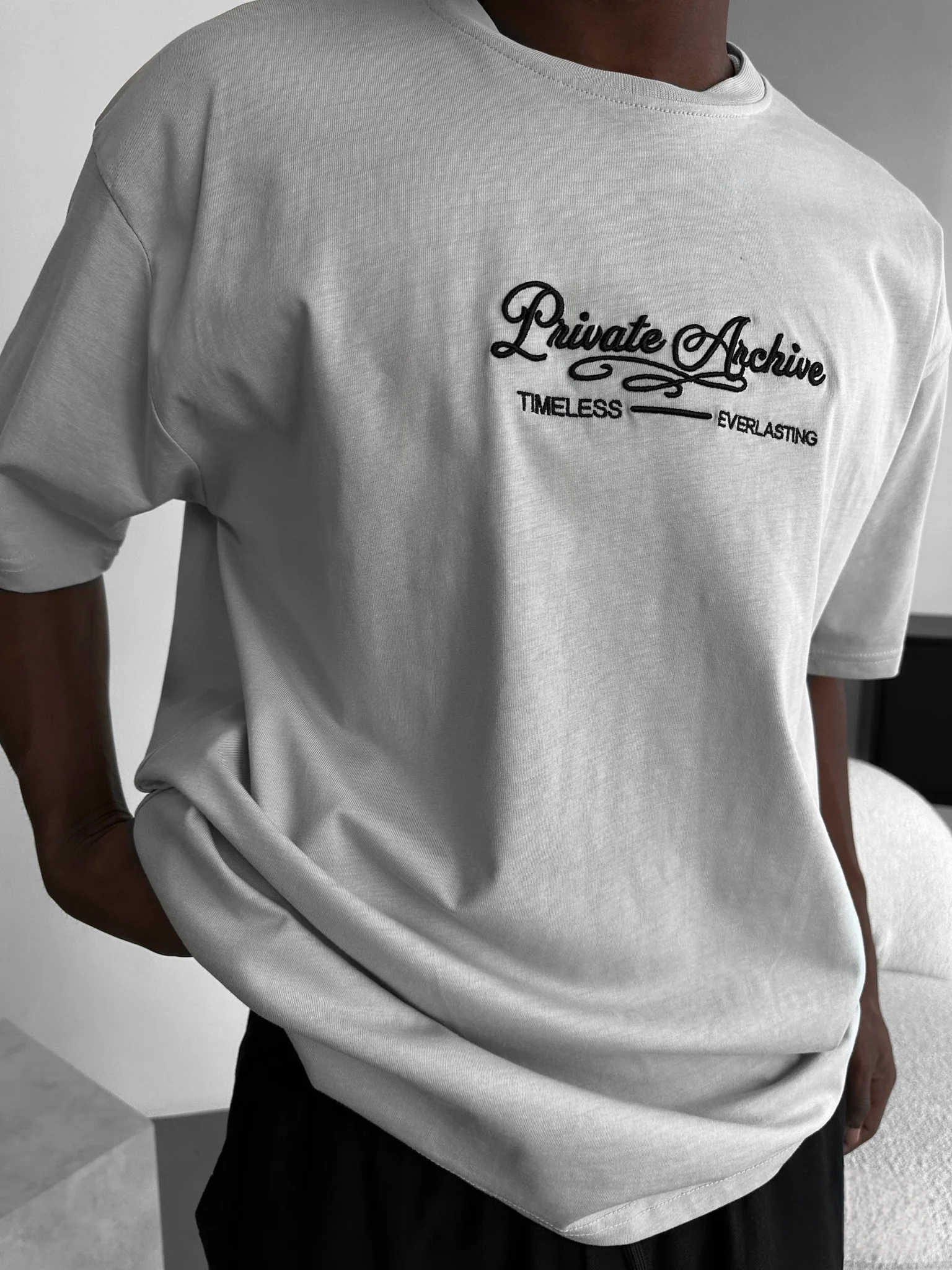Oversize Private Archive T-Shirt - Grey - Image 2
