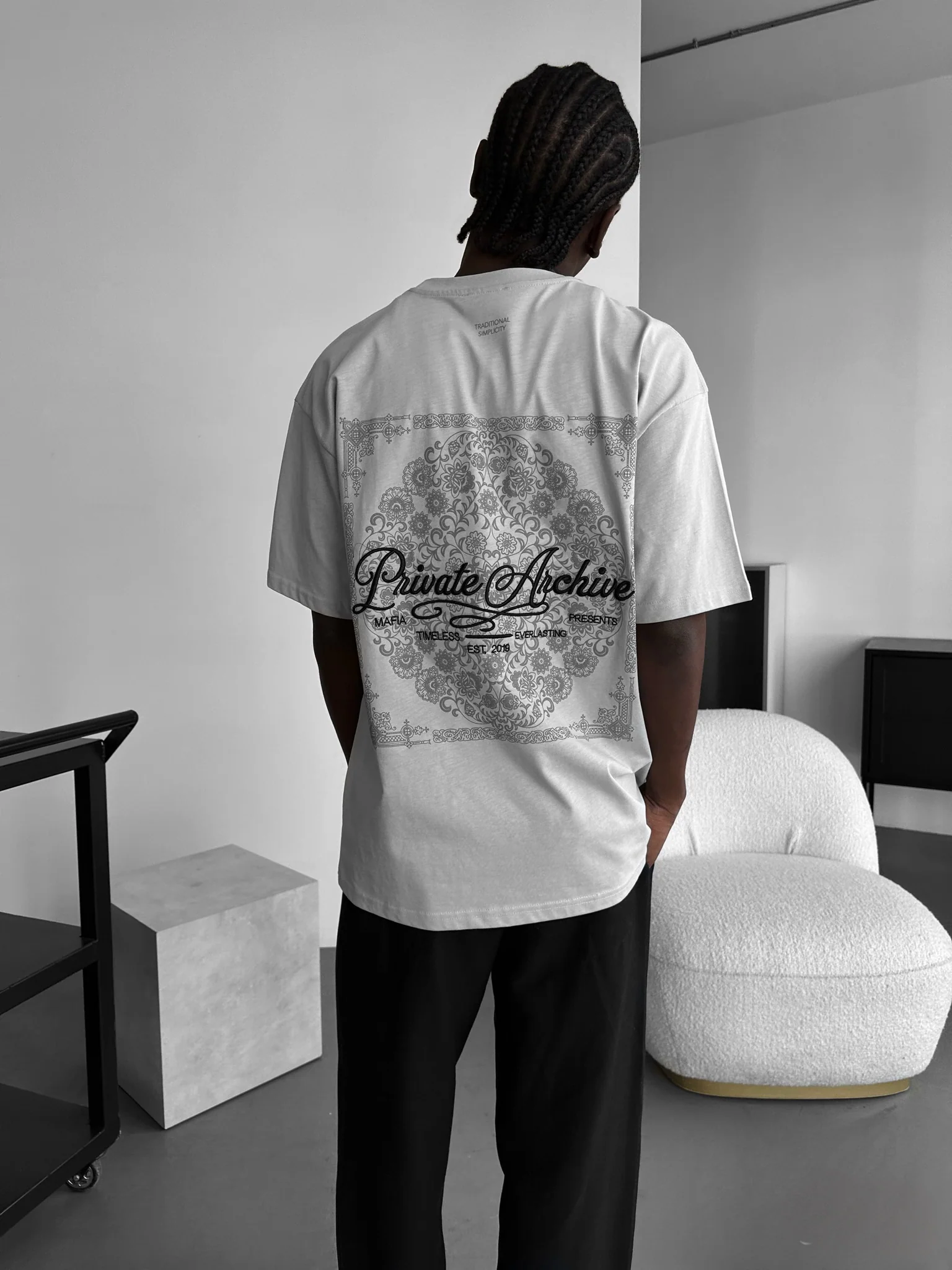 Oversize Private Archive T-Shirt - Grey - Image 4