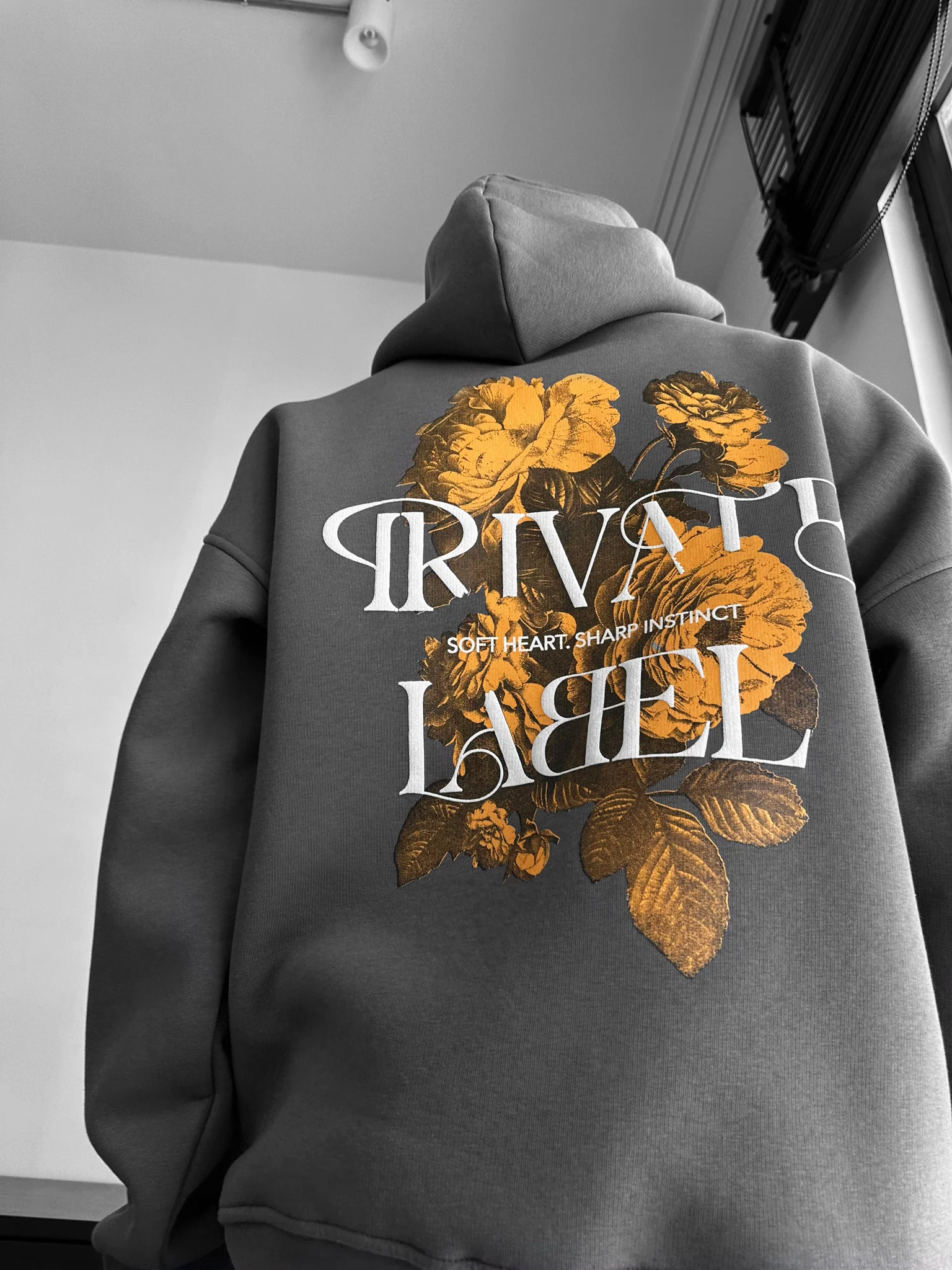 Oversize Private Label Hoodie - Anthracite - Image 2
