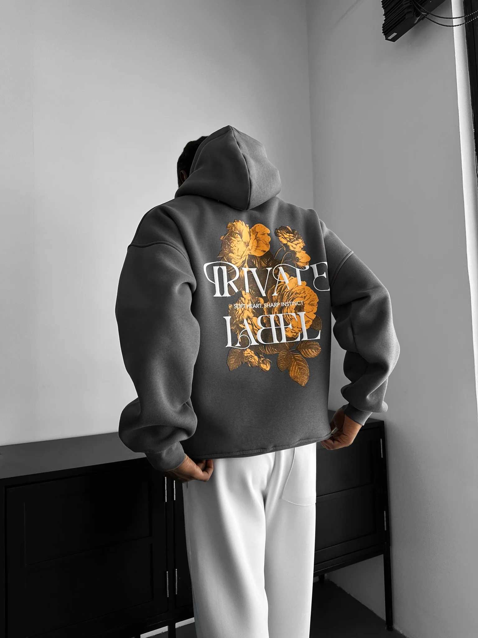 Oversize Private Label Hoodie - Anthracite - Image 4