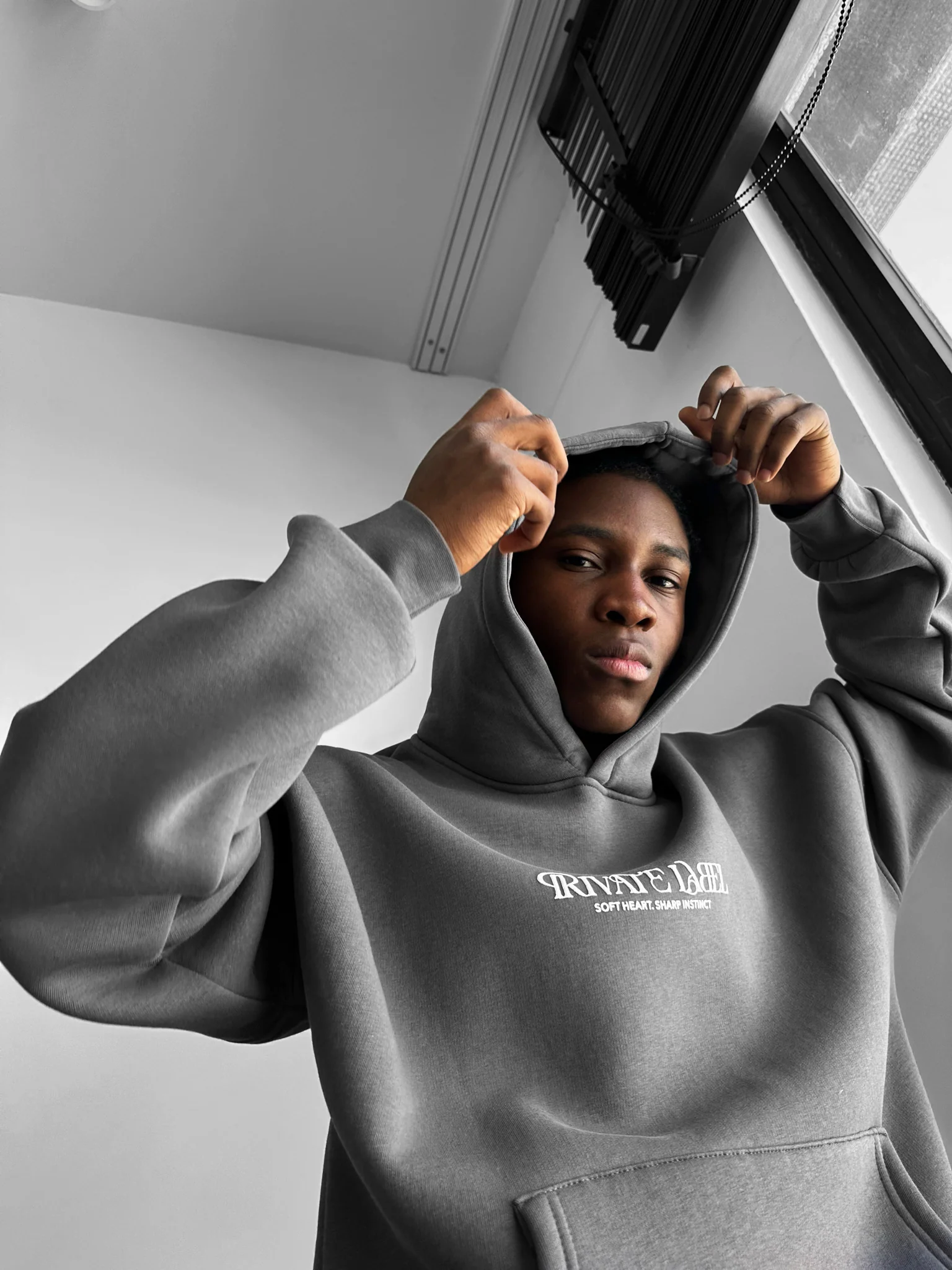 Oversize Private Label Hoodie - Anthracite - Image 5