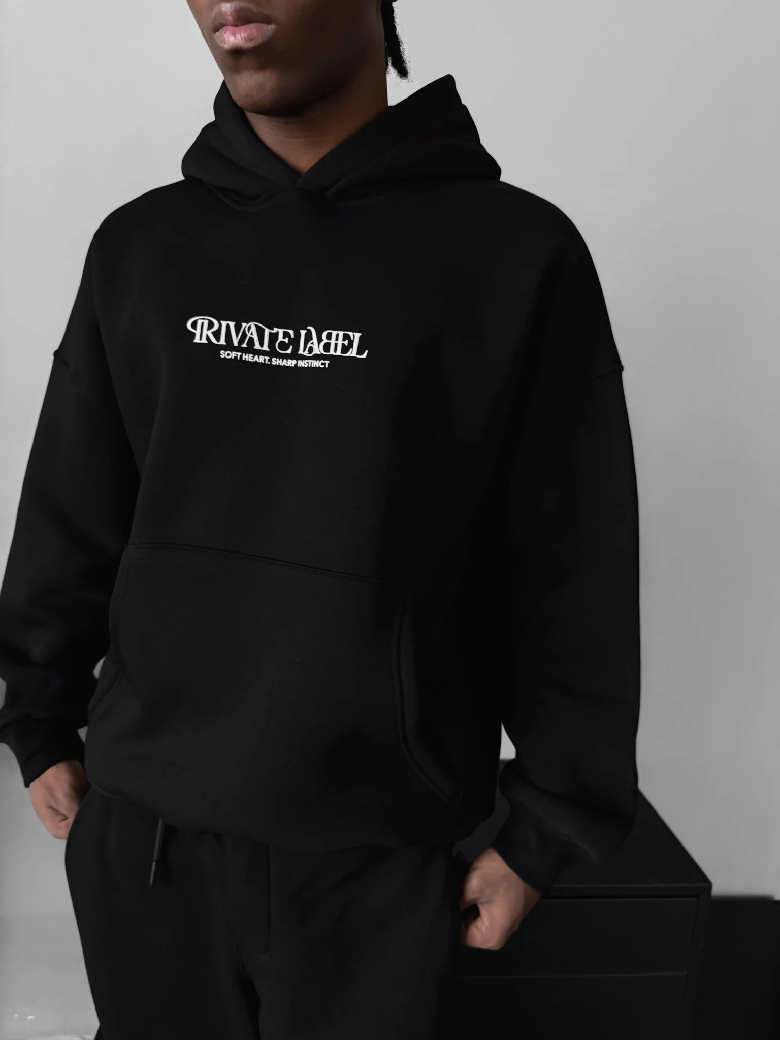 Oversize Private Label Hoodie - Black - Image 3