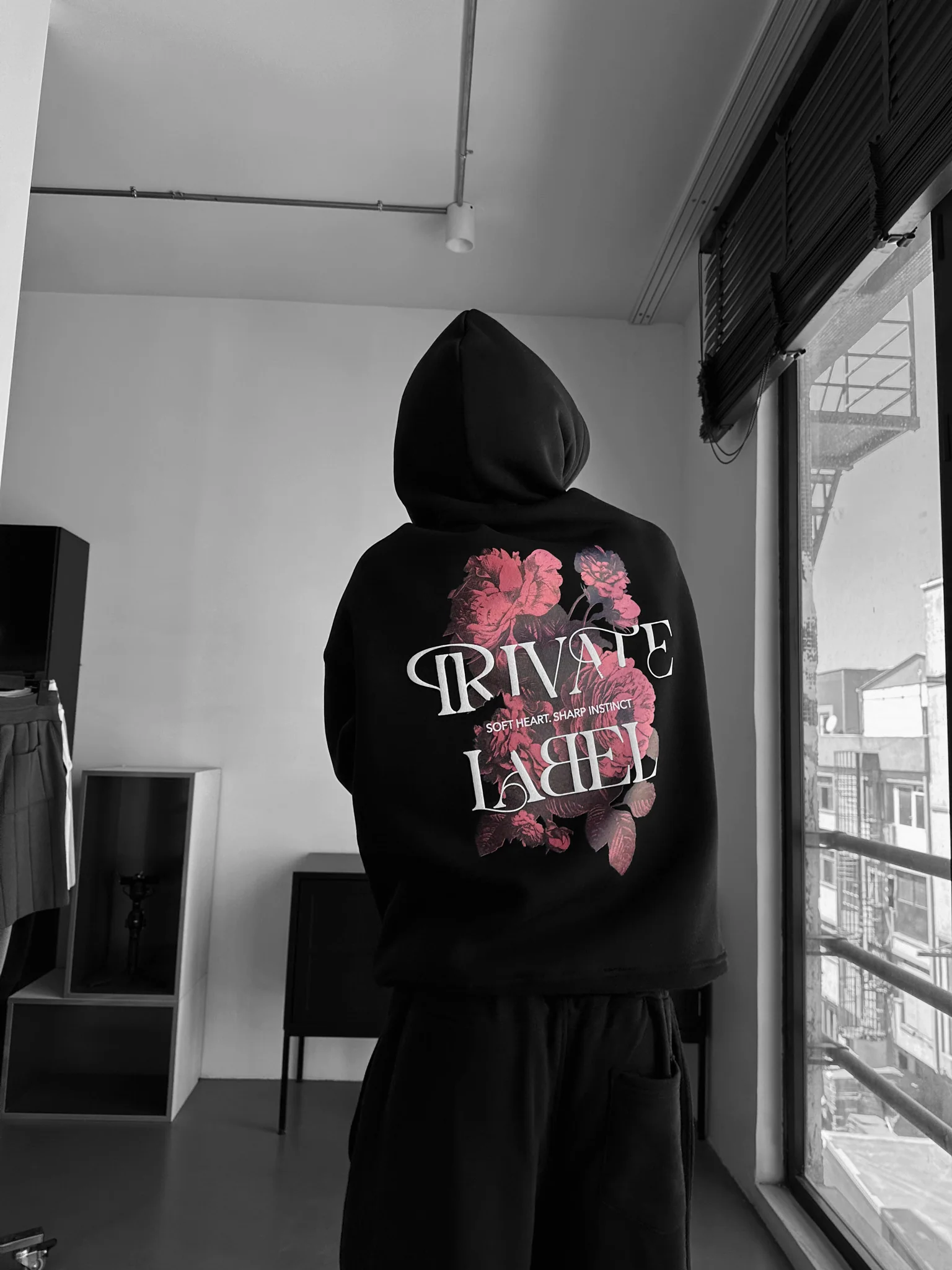 Oversize Private Label Hoodie - Black - Image 5