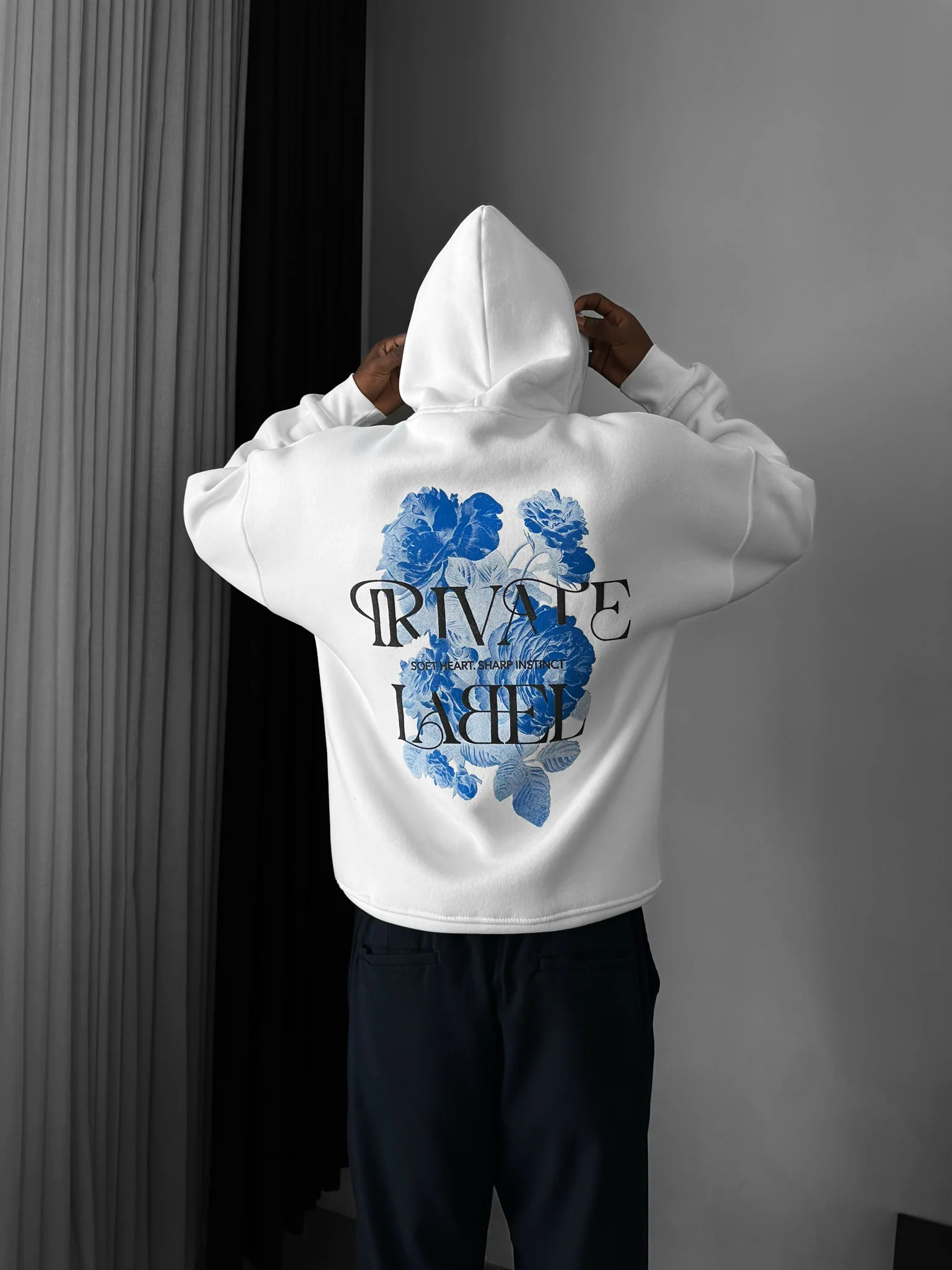 Oversize Private Label Hoodie - Ecru - Image 3
