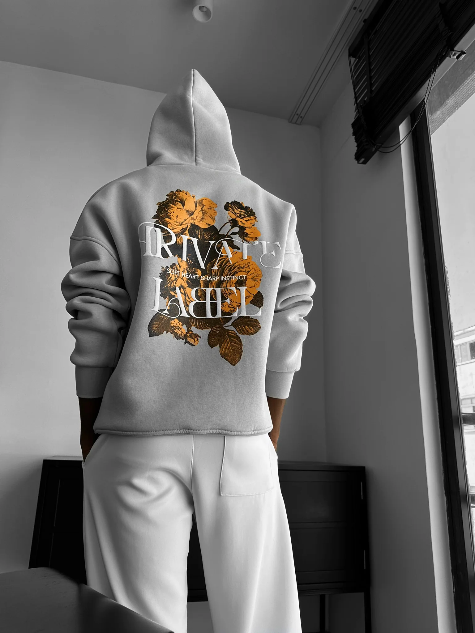 Oversize Private Label Hoodie - Grey - Image 2