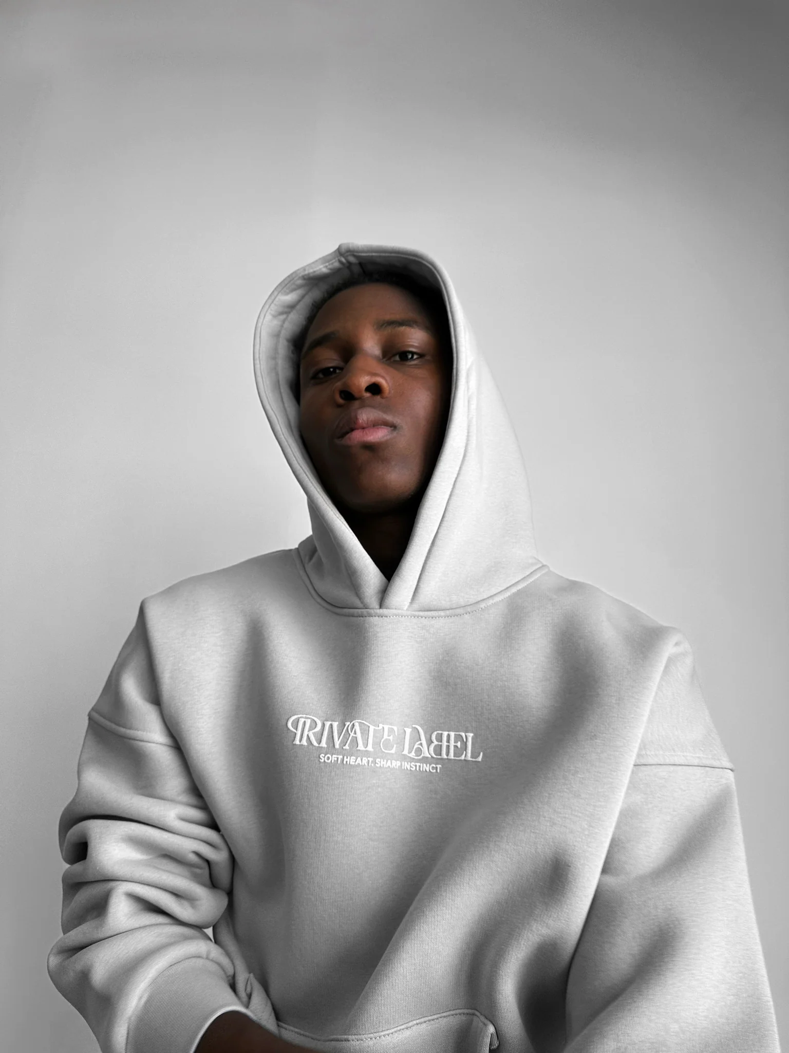 Oversize Private Label Hoodie - Grey - Image 4