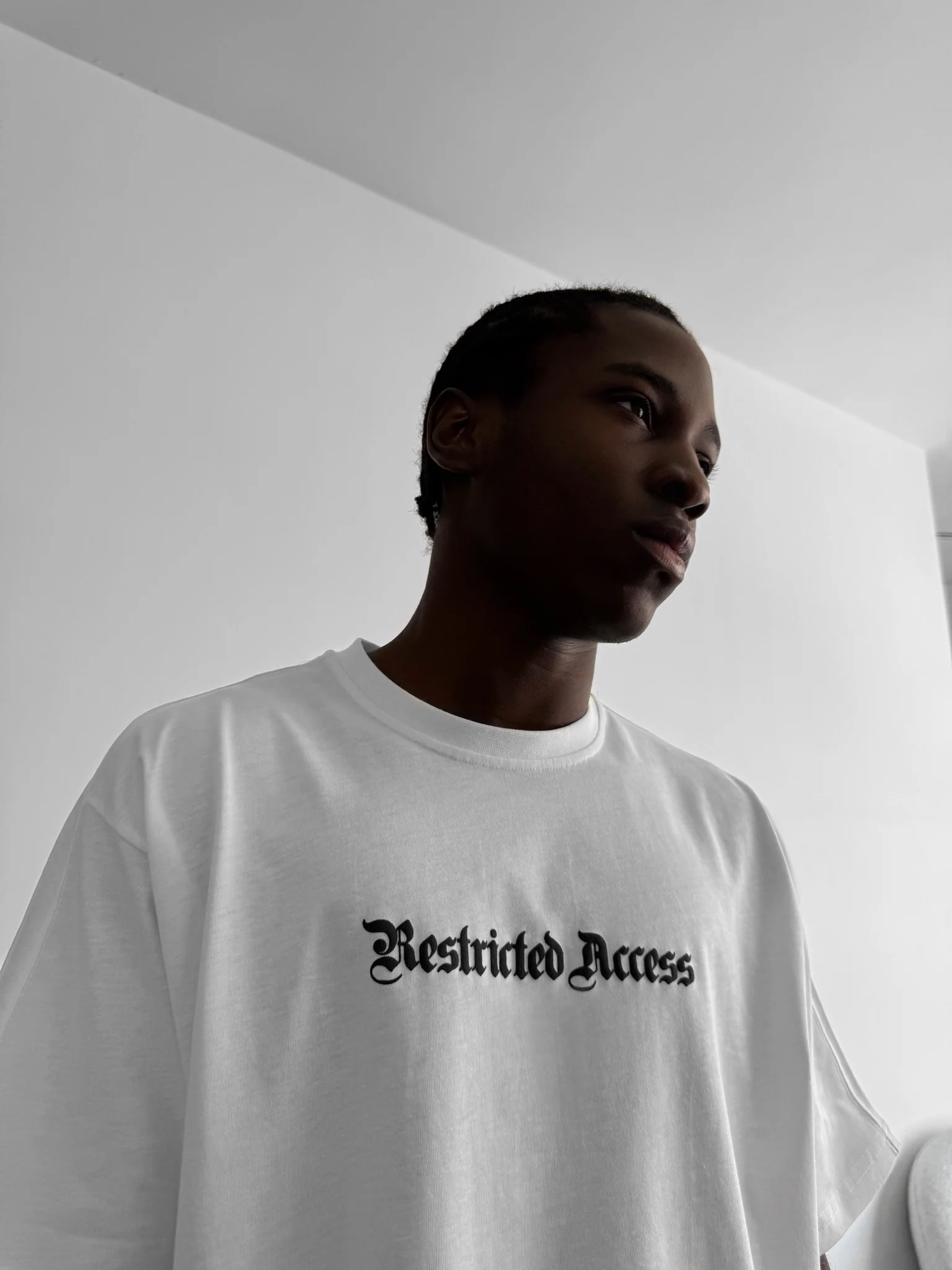 Oversize 'Restricted Access' T-Shirt - Ecru - Image 2