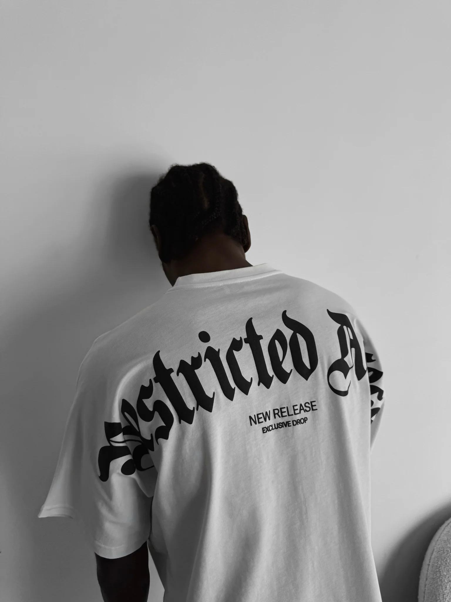 Oversize 'Restricted Access' T-Shirt - Ecru - Image 3