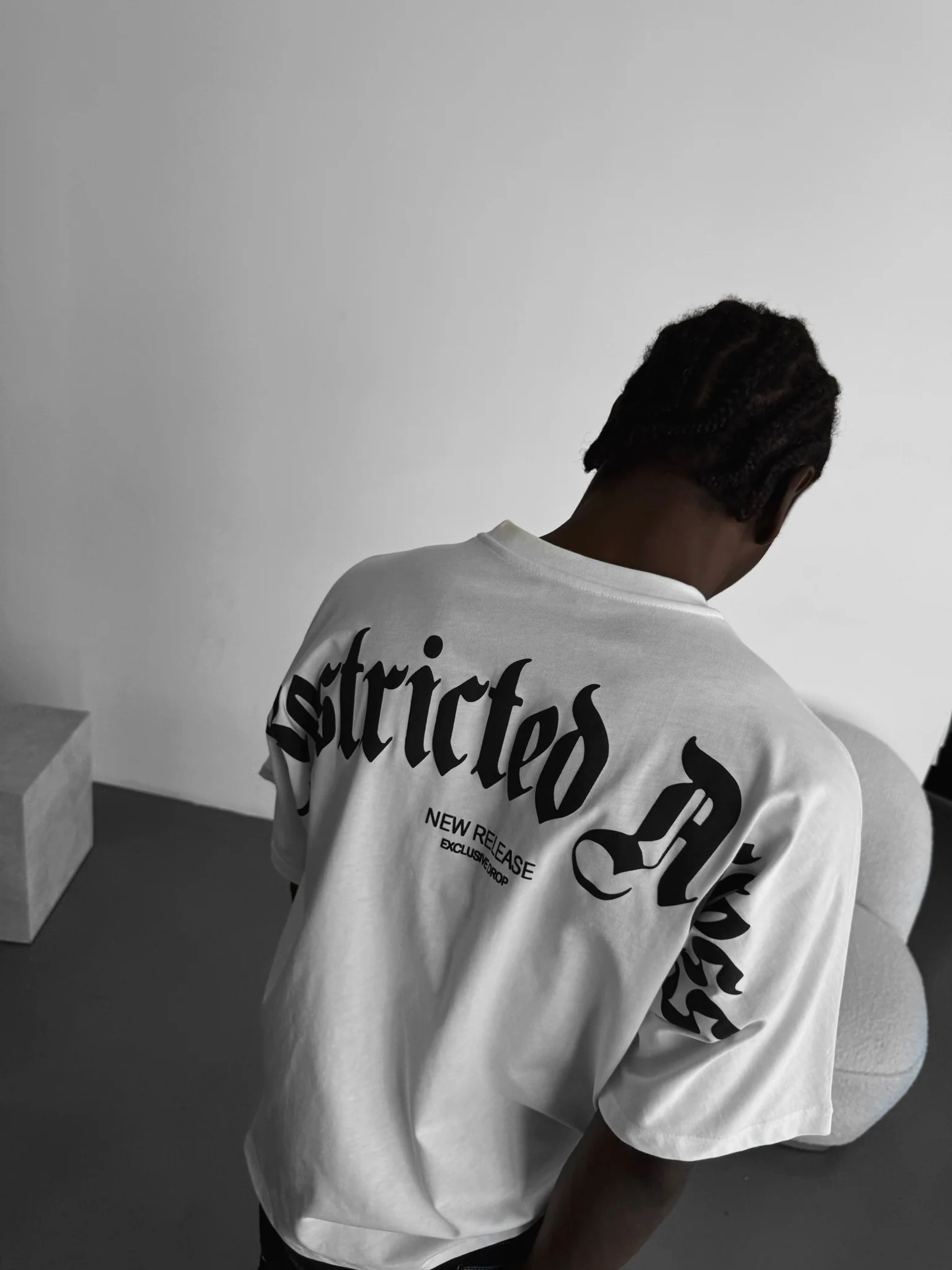 Oversize 'Restricted Access' T-Shirt - Ecru - Image 4