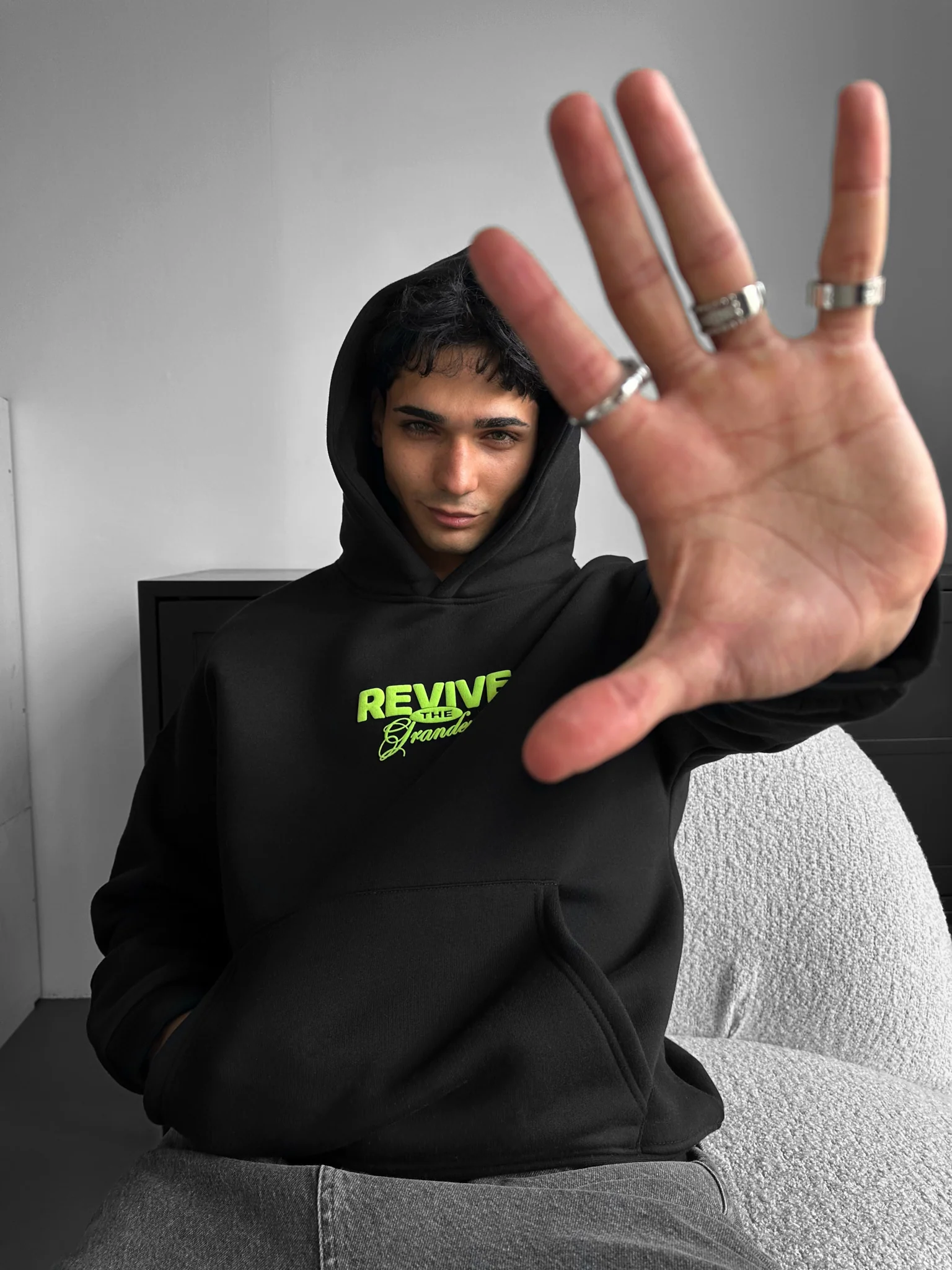 Oversize Revive Hoodie - Black - Image 8