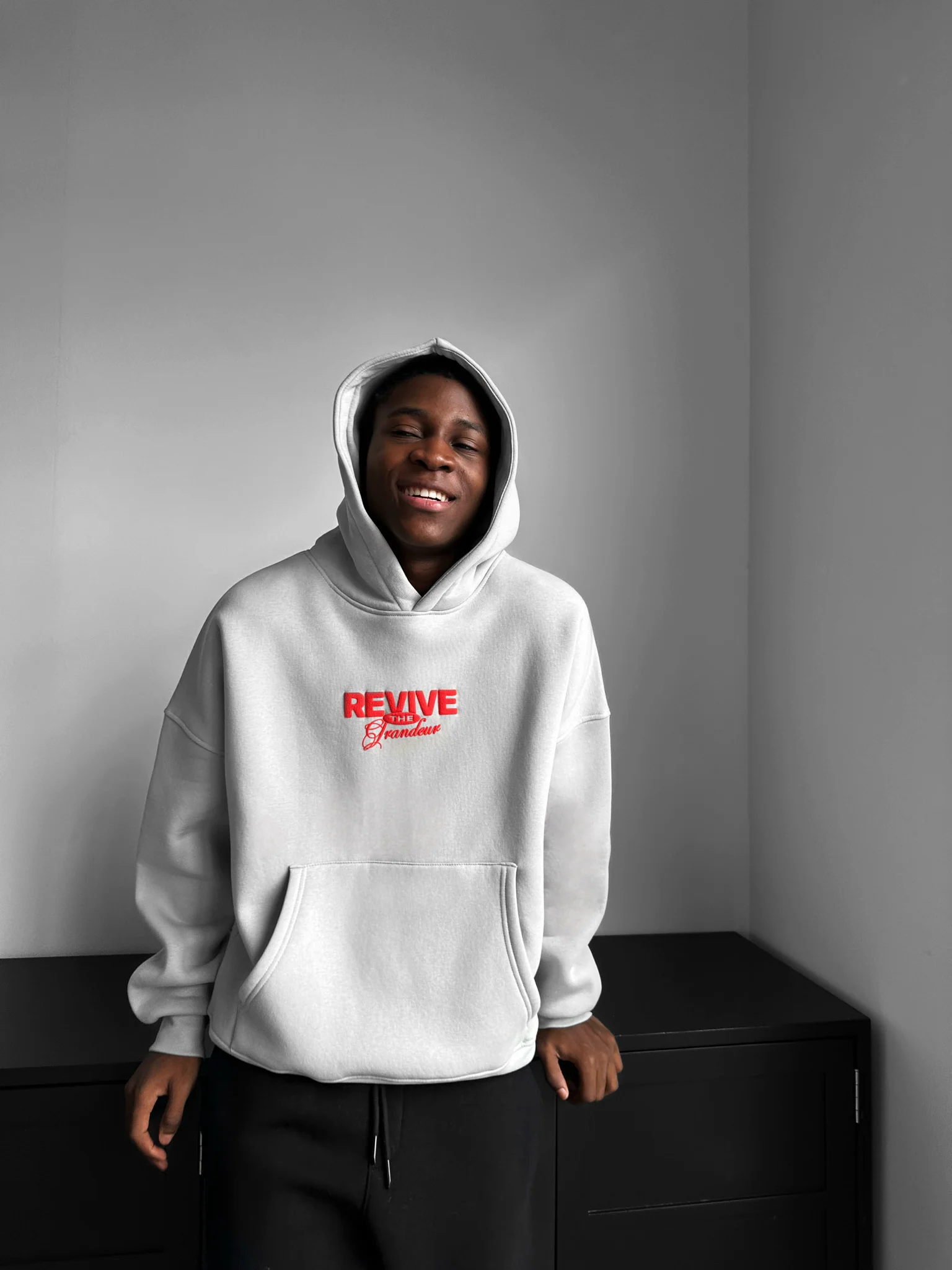 Oversize Revive Hoodie - Grey - Image 4