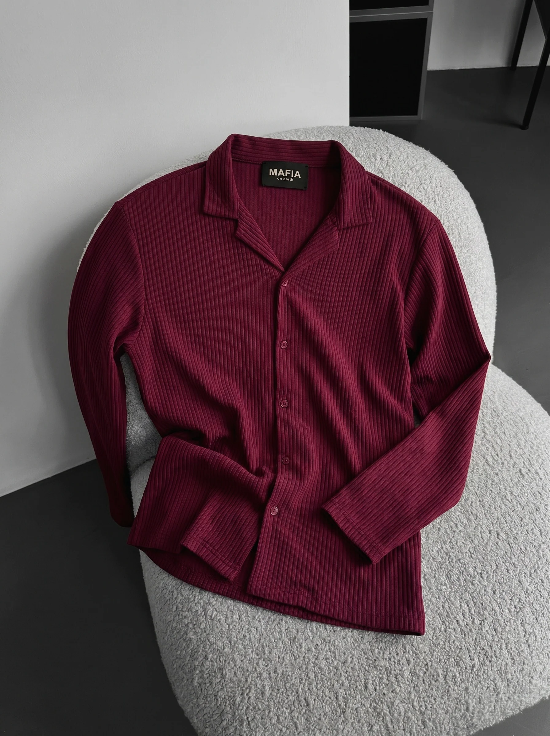 Oversize Ribbed Long Arm Shirt - Port Royale