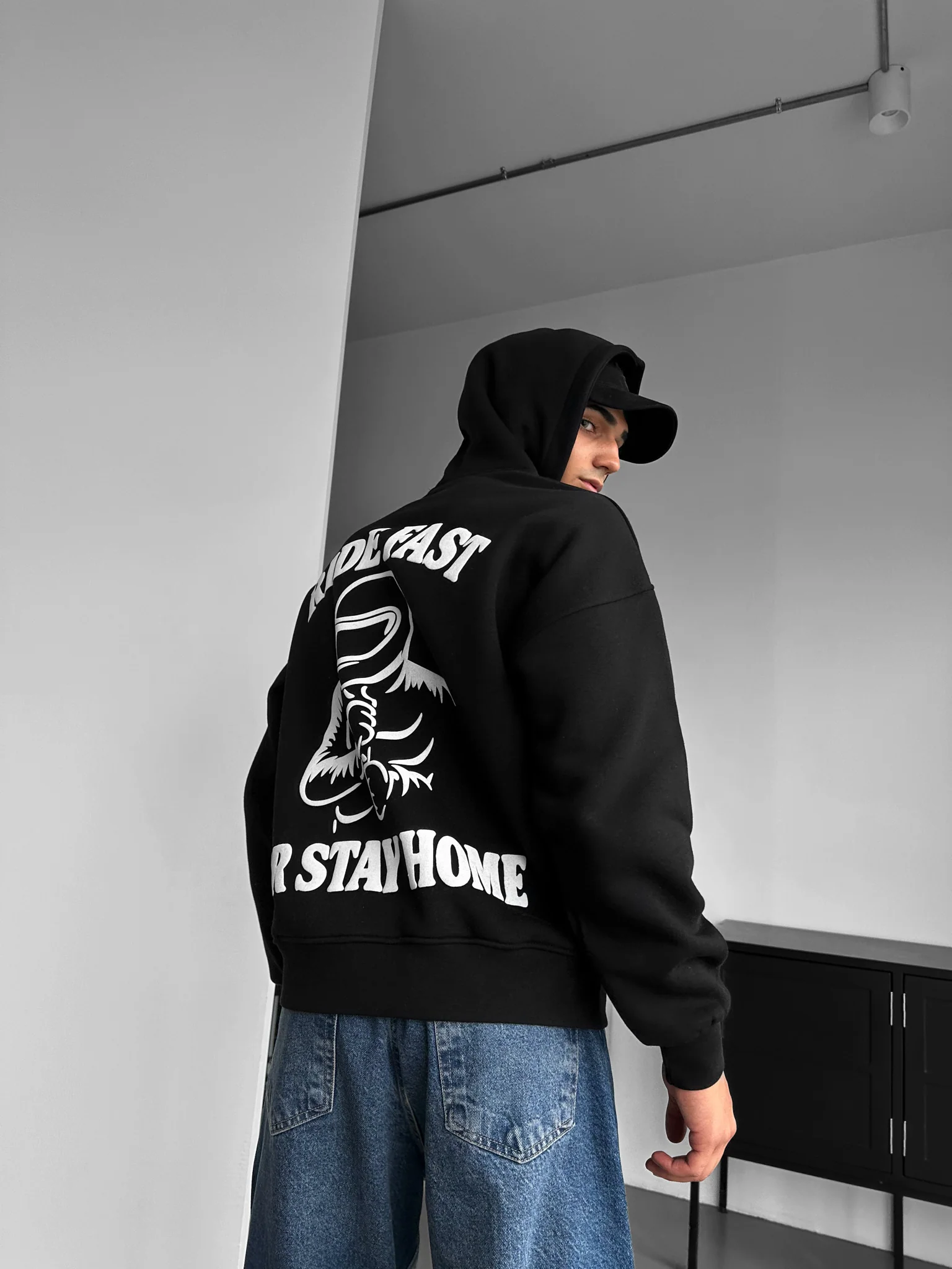 Oversize Ride Fast Hoodie - Black - Image 2