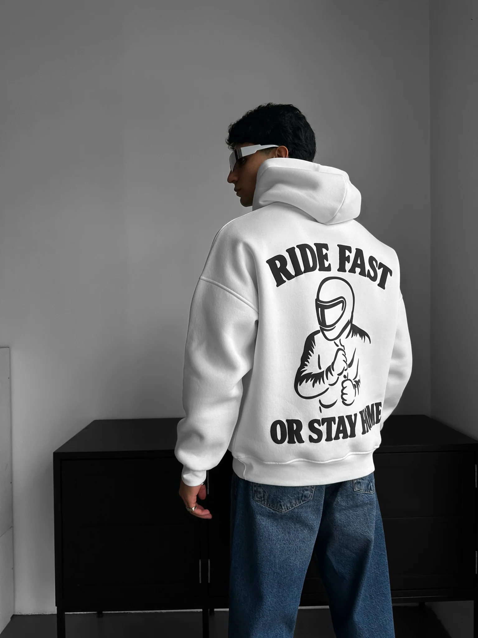 Oversize Ride Fast Hoodie - Ecru - Image 2