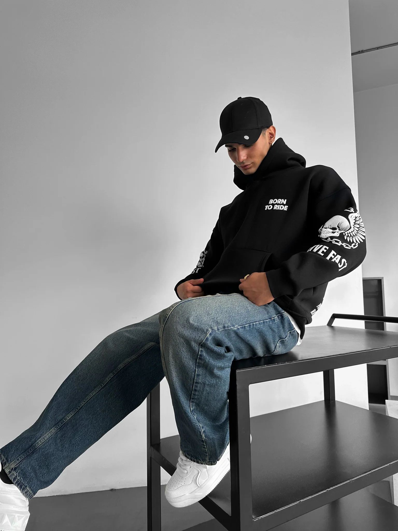 Oversize Ride to Survive Hoodie - Black - Image 3