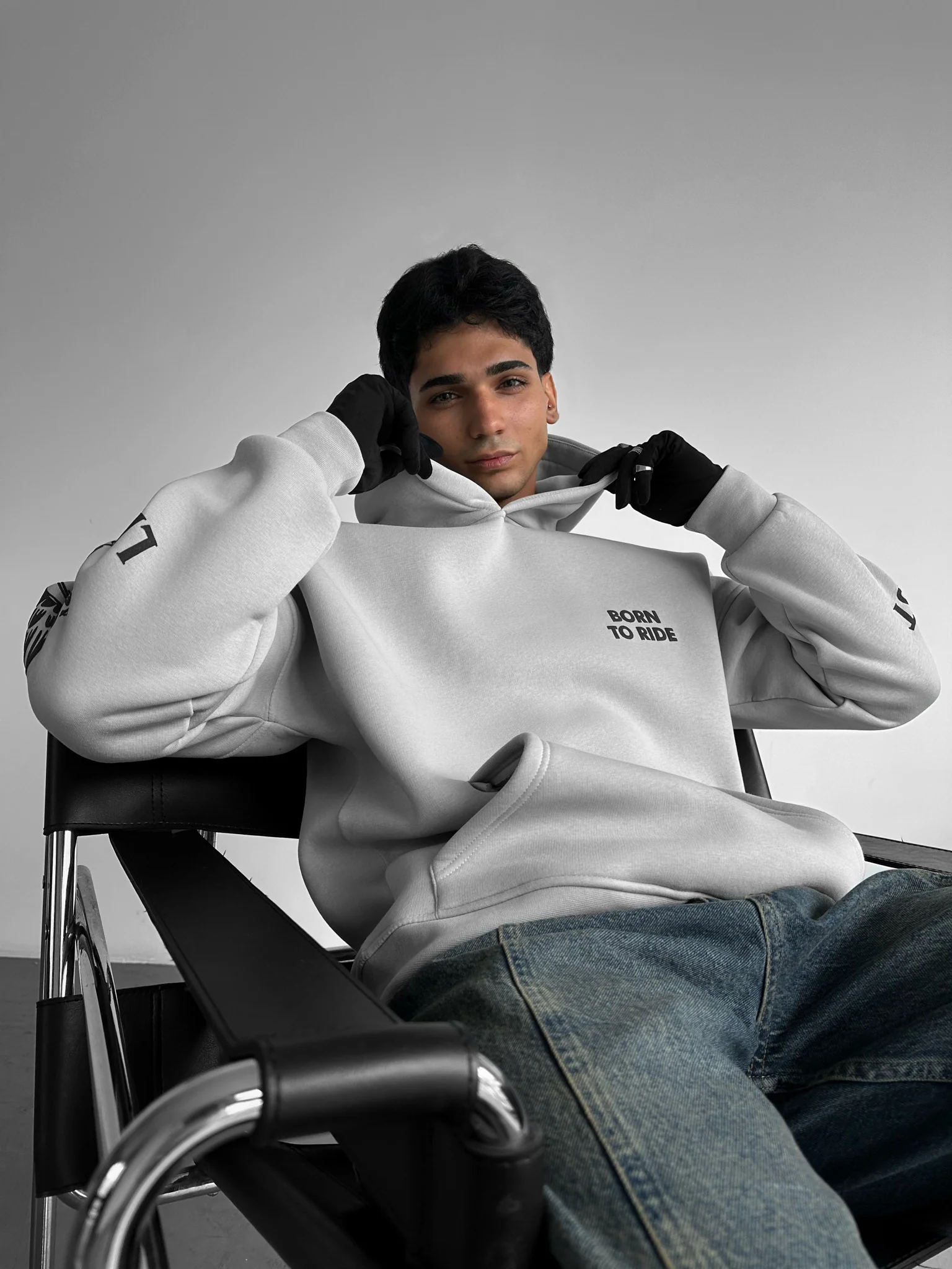 Oversize Ride to Survive Hoodie - Grey - Image 3