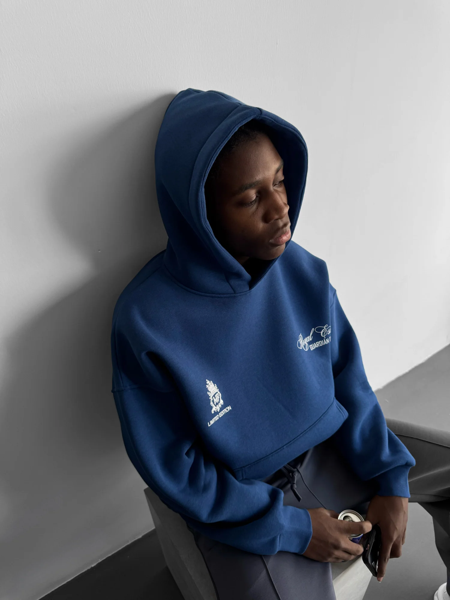 Oversize 'Royal Essence' Hoodie - Navy Peony - Image 3