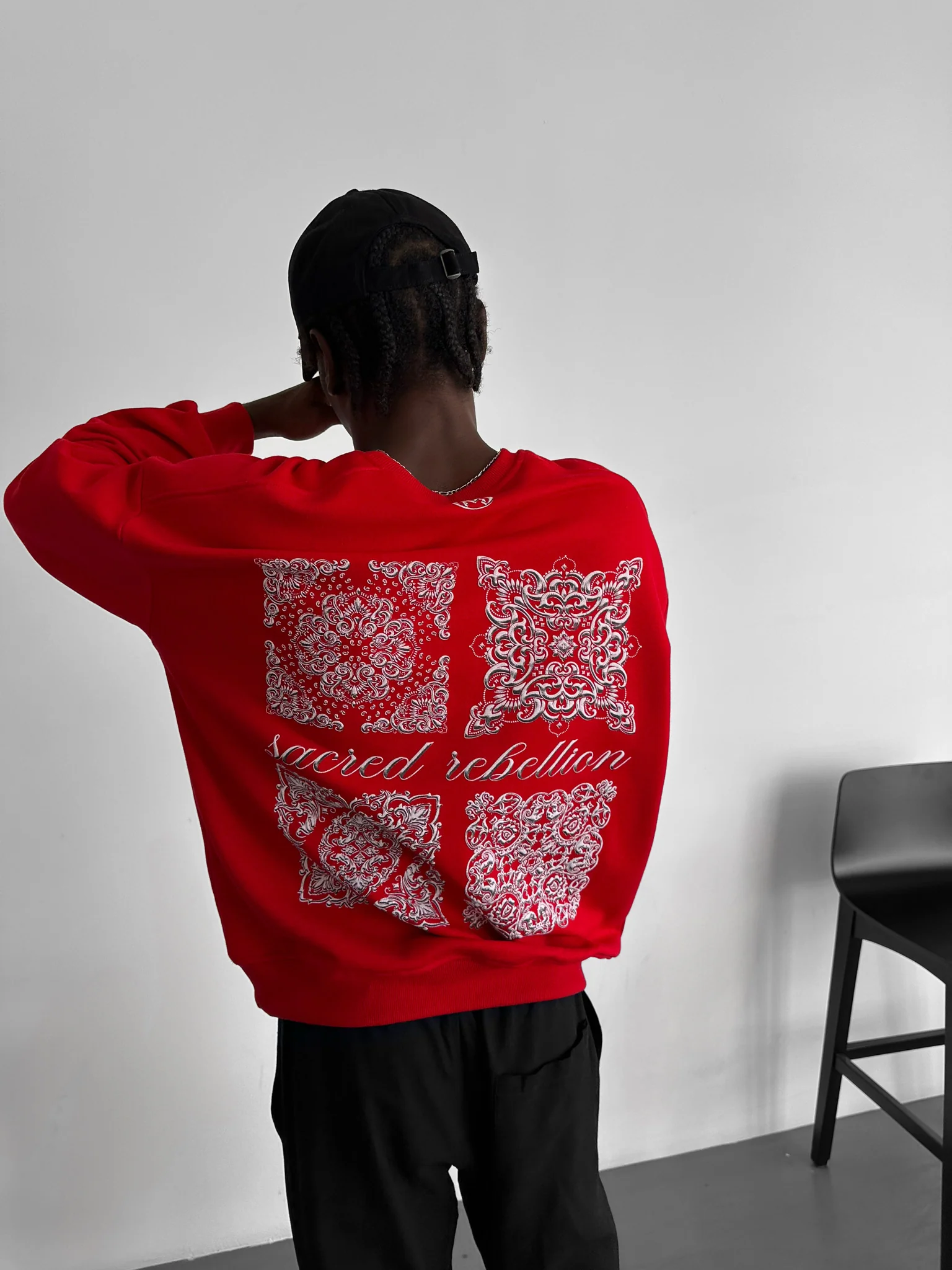 Oversize Sacred Rebellion Sweater - Red - Image 2