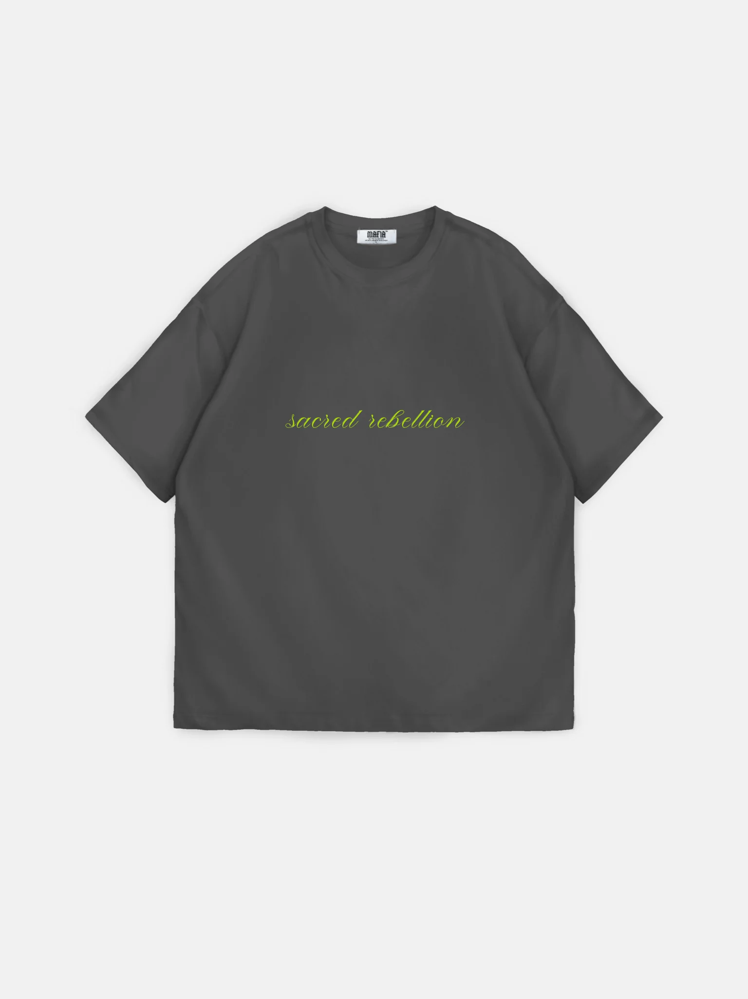 Oversize 'Sacred Rebellion' T-Shirt - Anthracite - Image 7