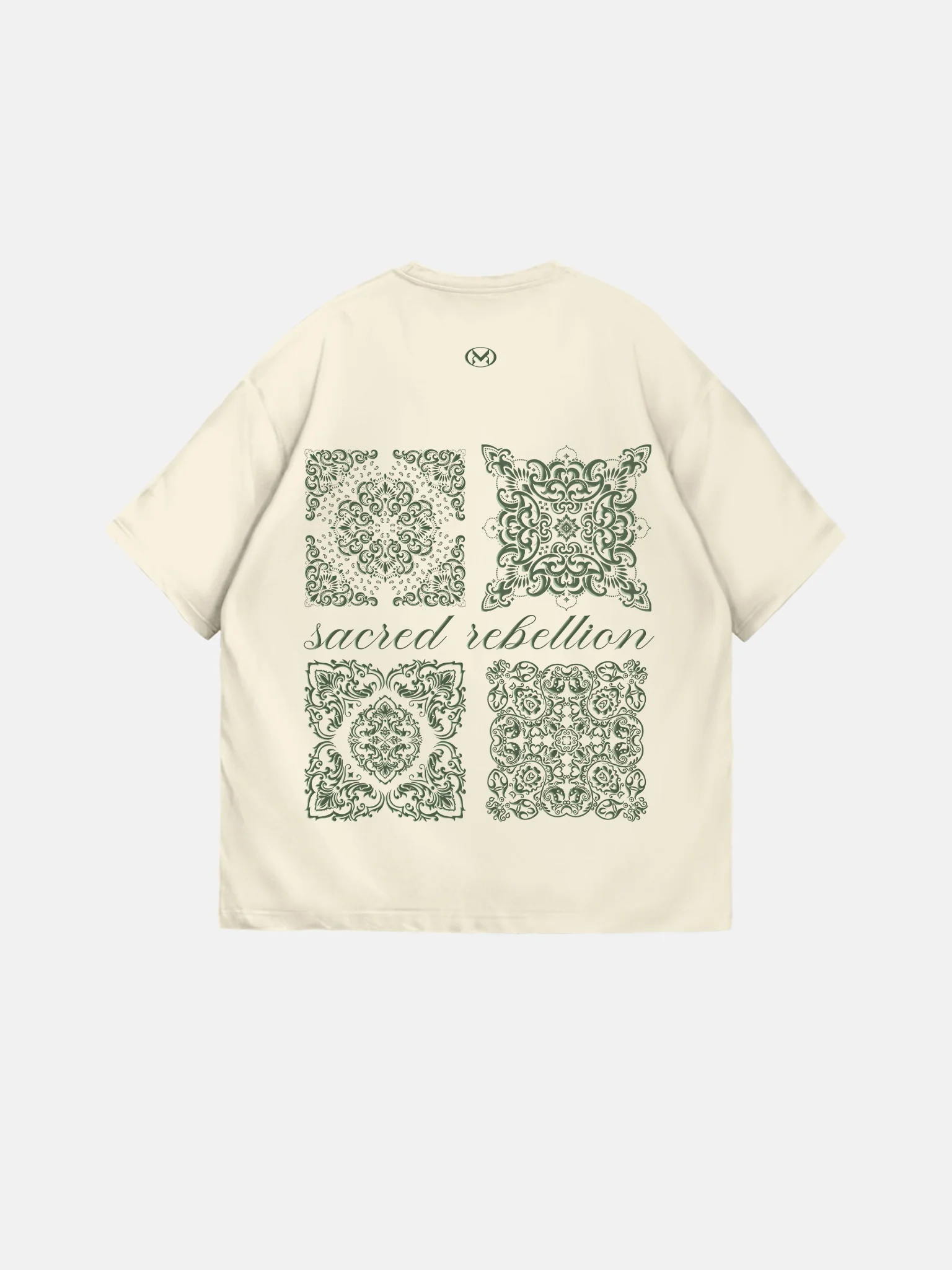 Oversize 'Sacred Rebellion' T-Shirt - Antique White - Image 2
