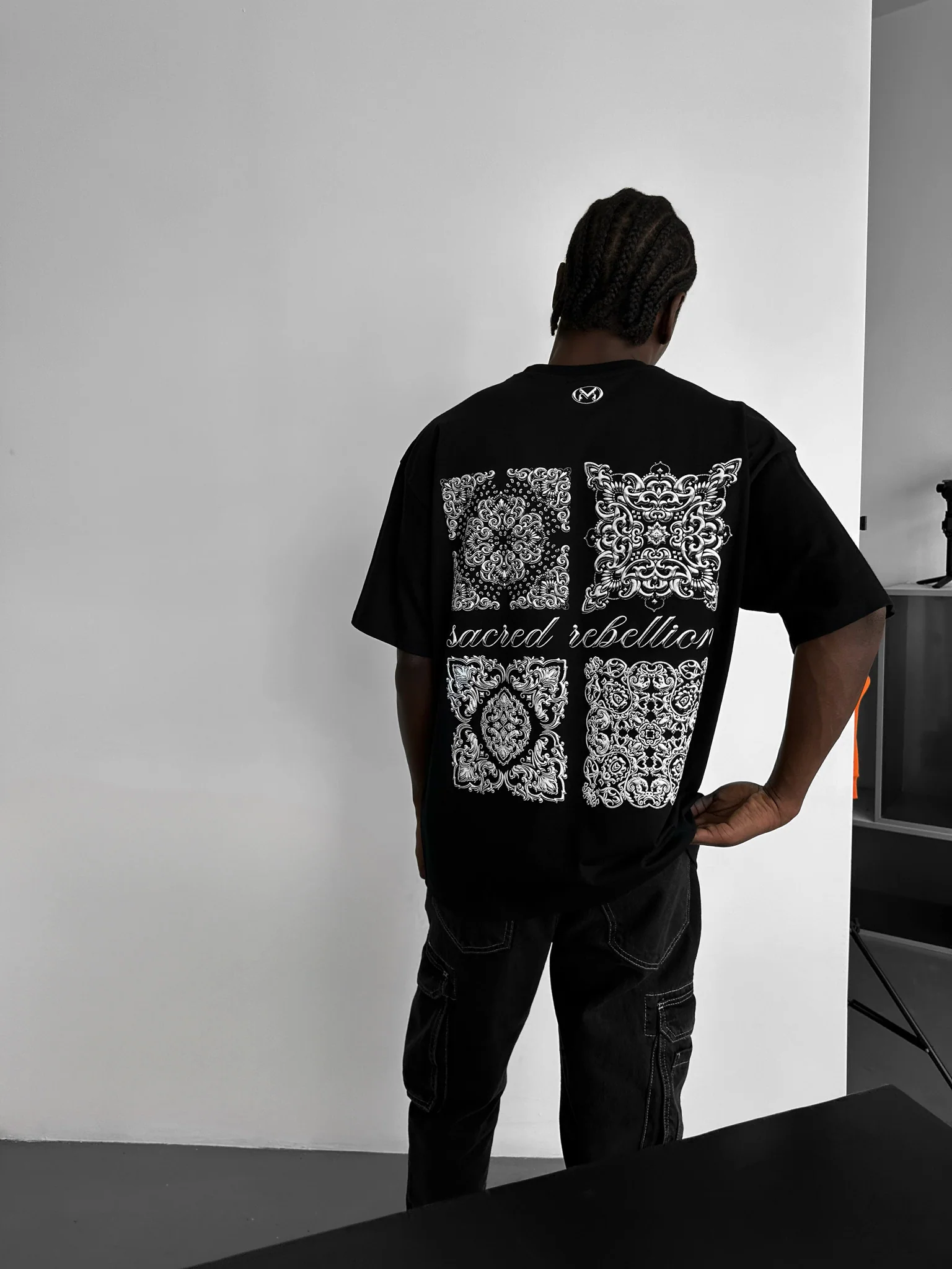 Oversize 'Sacred Rebellion' T-Shirt - Black - Image 2
