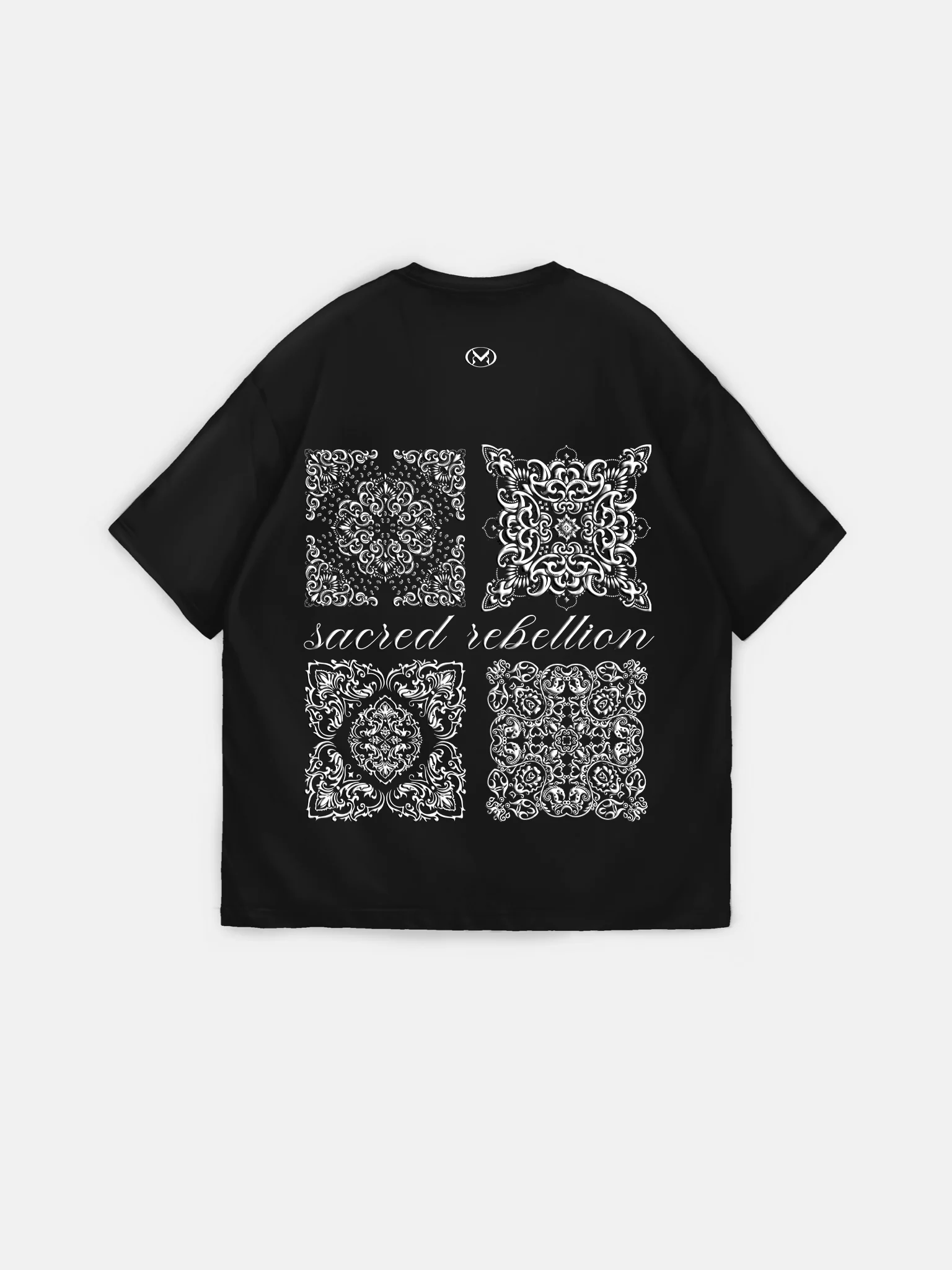 Oversize 'Sacred Rebellion' T-Shirt - Black - Image 7