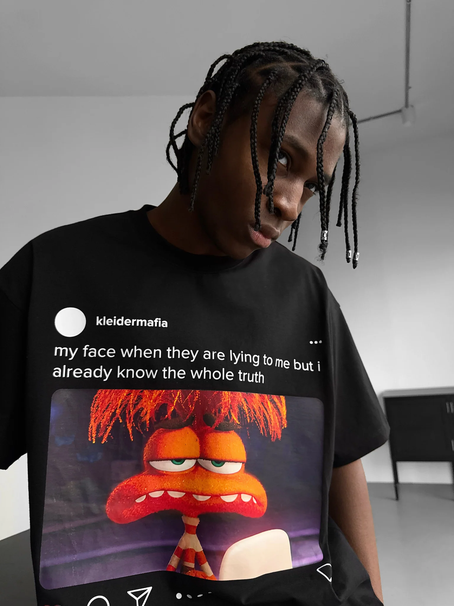 Oversize Sarcasm Post T-Shirt - Black - Image 3