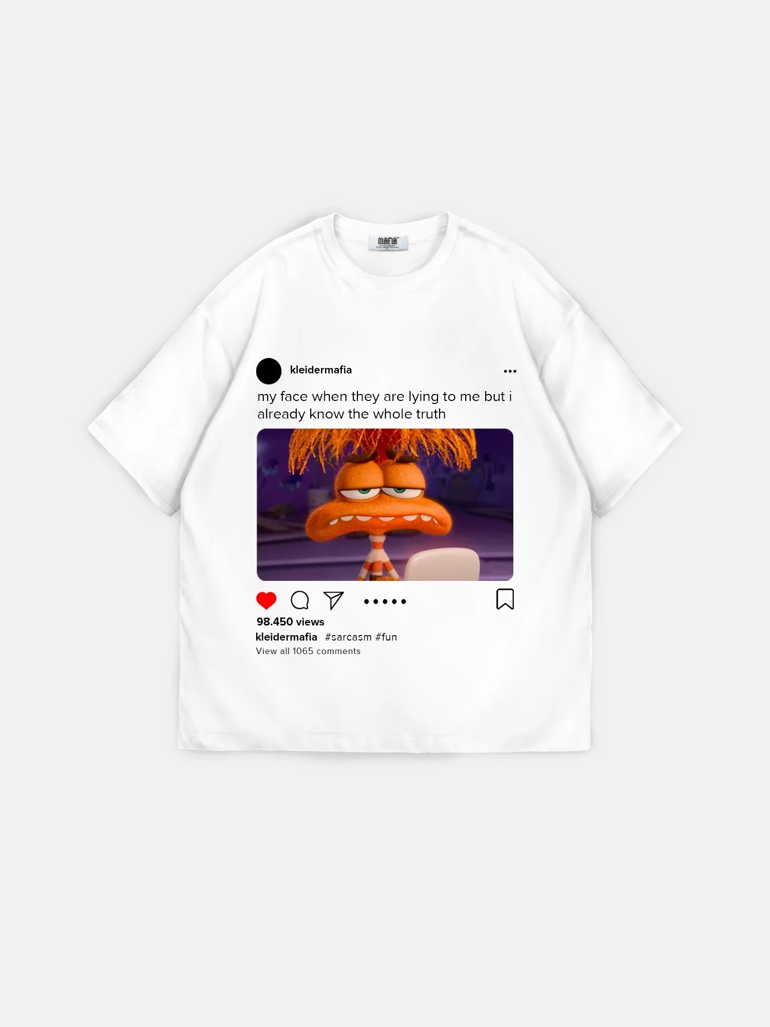 Oversize Sarcasm Post T-Shirt - Ecru - Image 4