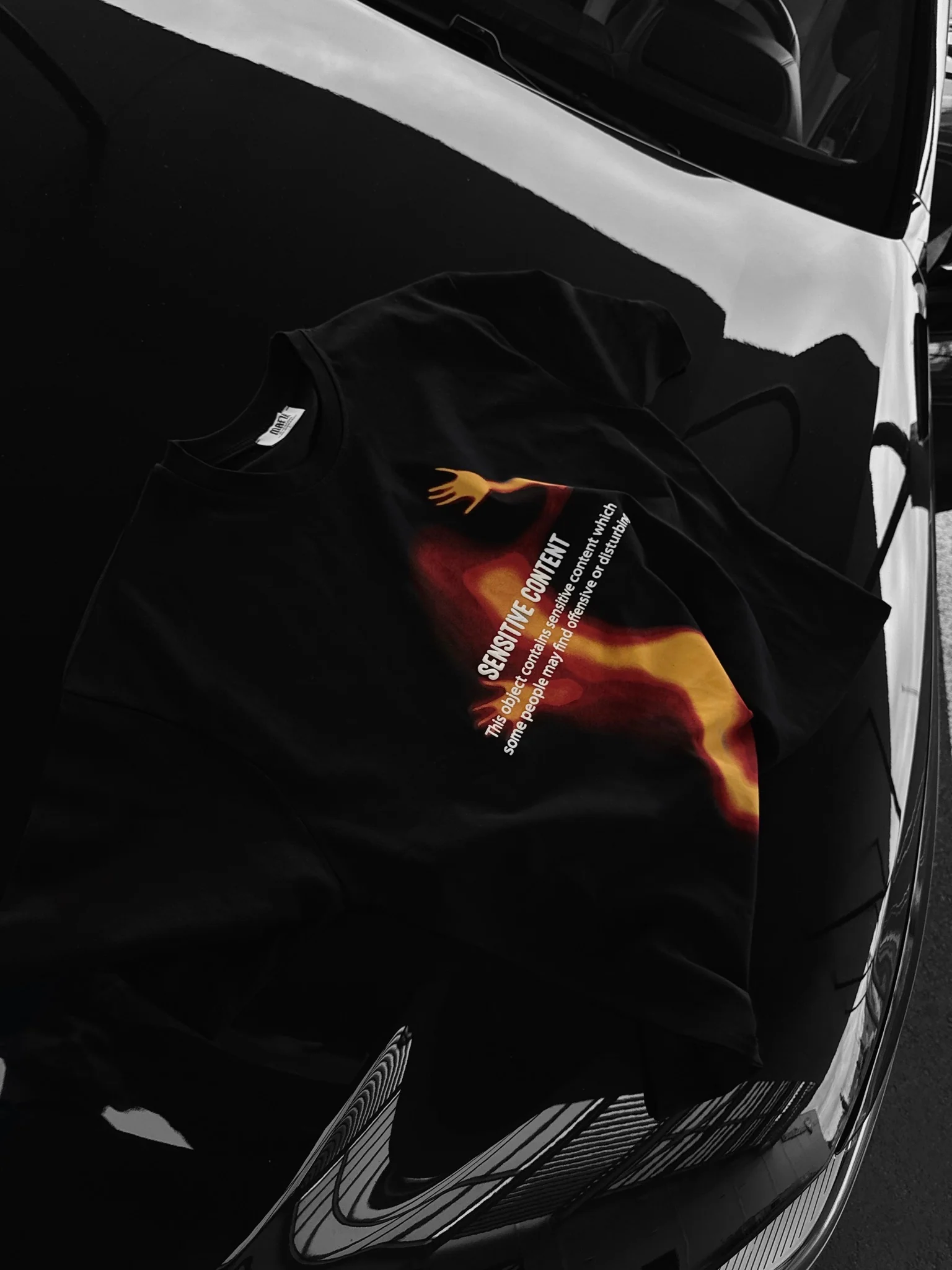 Oversize Sensitive Content T-Shirt - Black